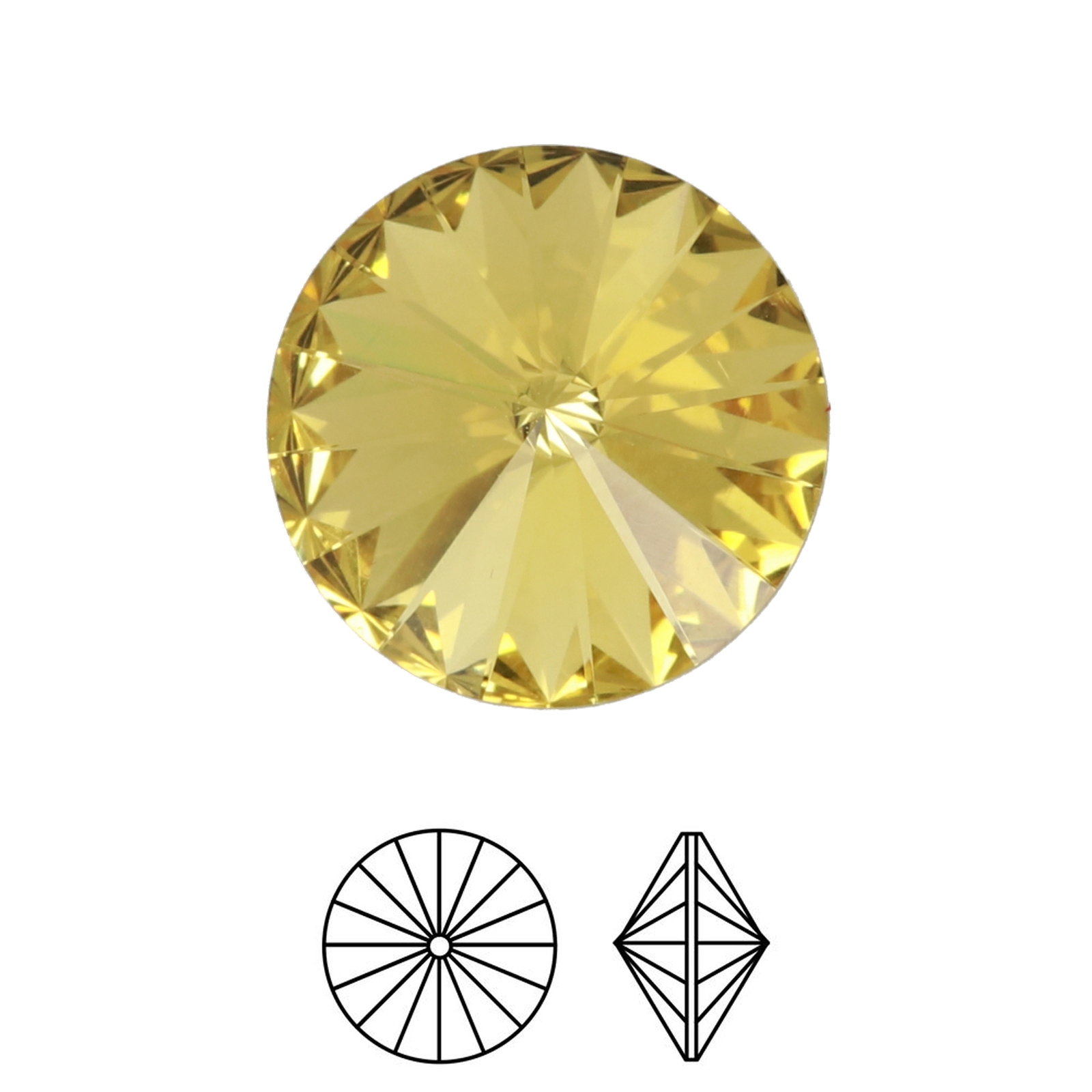 rivoli (1122) recreated dark jonquil 12mm | 2pc