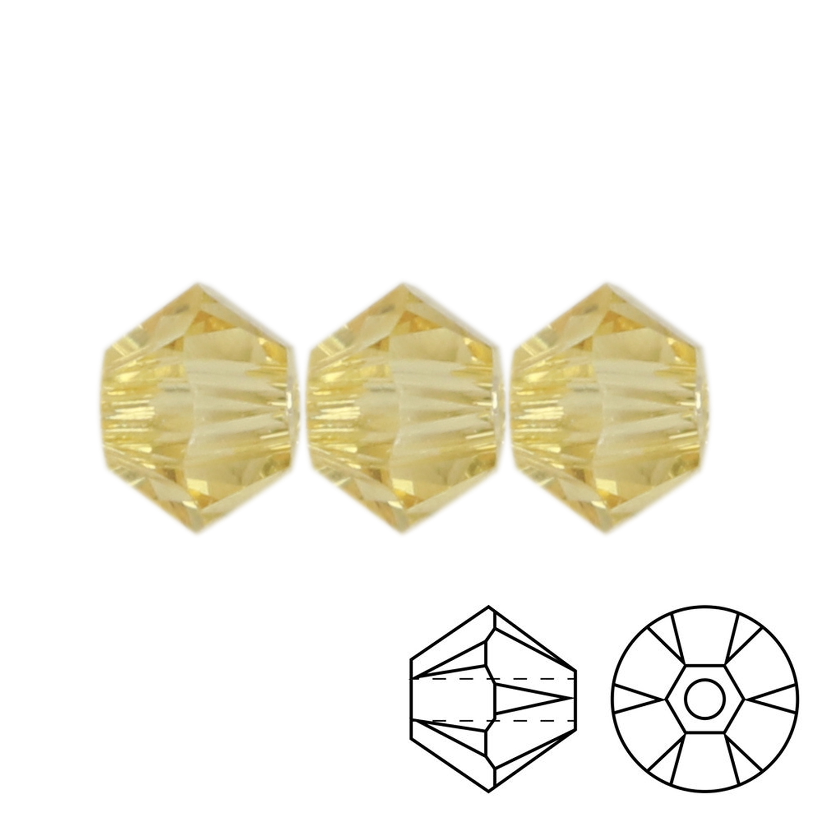 bicone (5328) recreated dark jonquil 3mm | 48pc