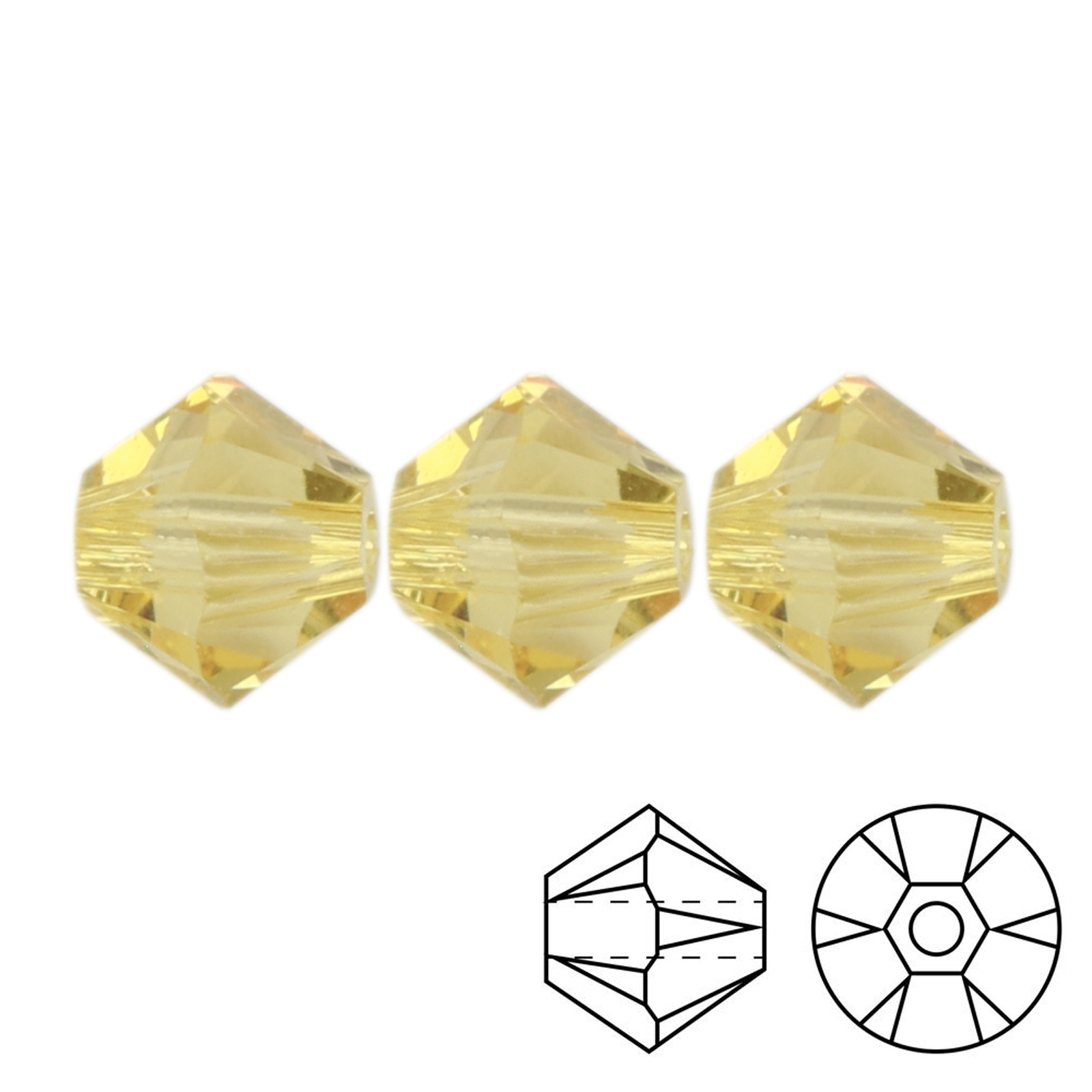 bicone (5328) recreated dark jonquil 4mm | 48pc