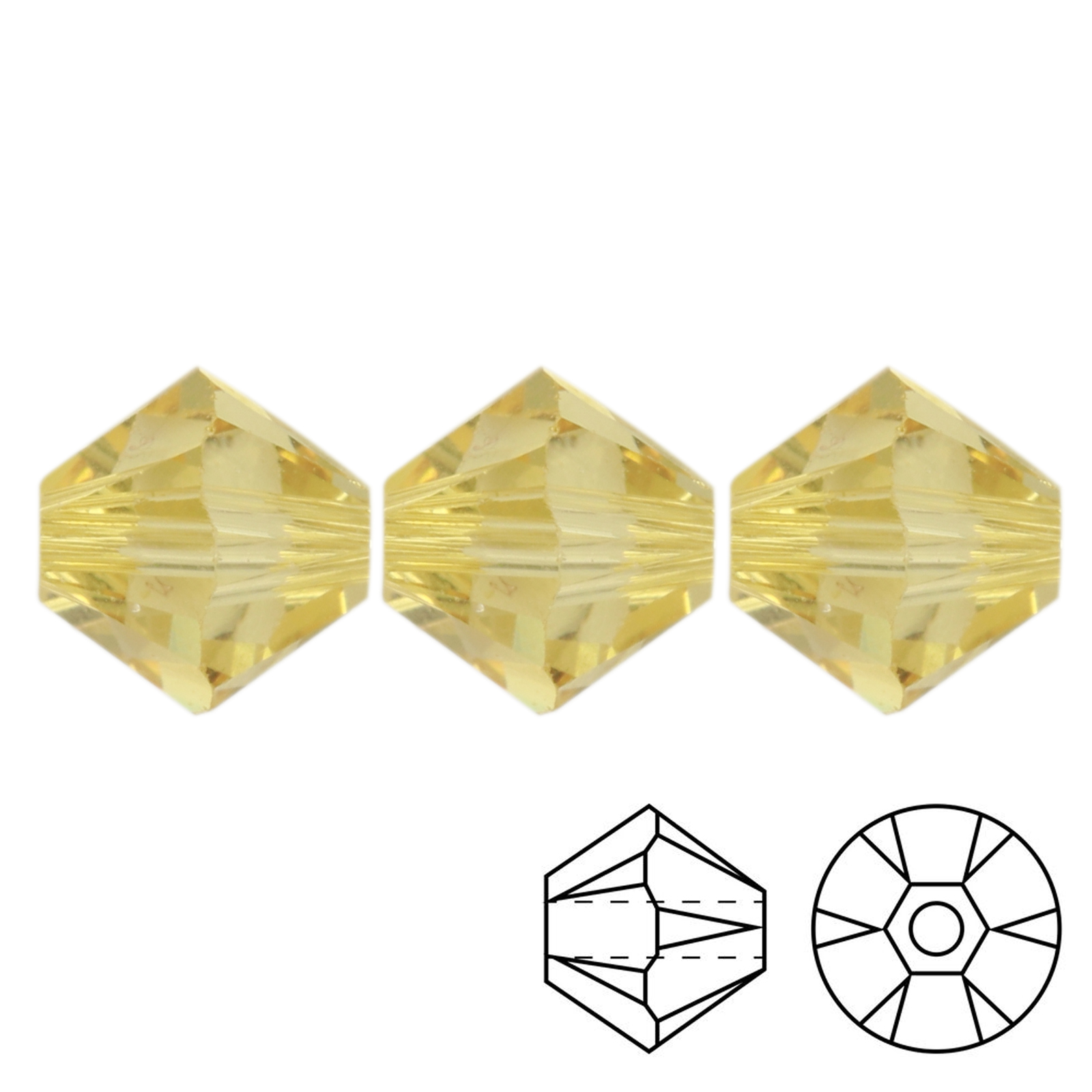 bicone (5328) recreated dark jonquil 6mm | 20pc