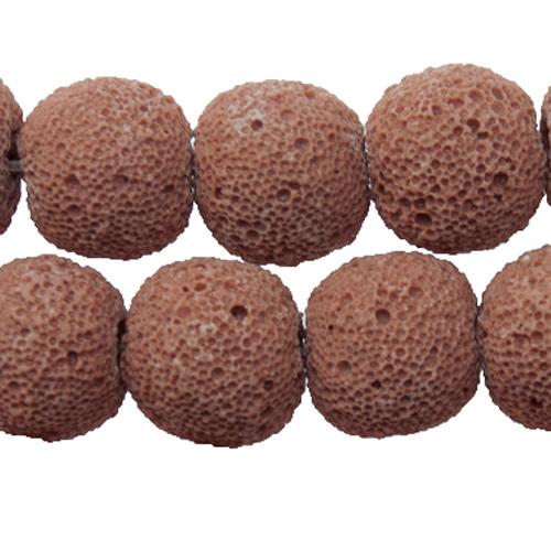 rose lava stone rough round 18mm | 15/16-inch strand