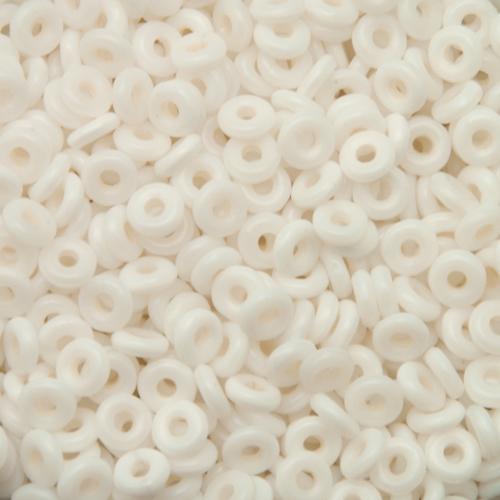 czech glass o-bead - chalk white - 4mm | 5gr