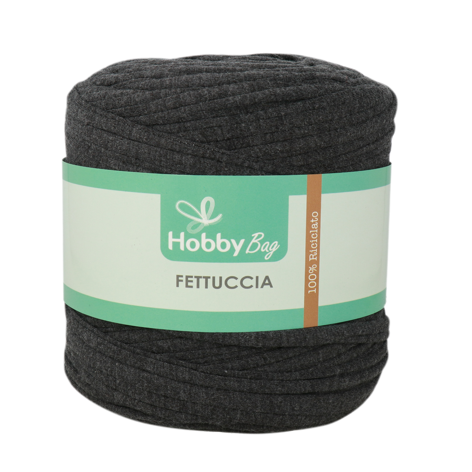 hobbybag t-shirt yarn fettuccia - kohle melange - 500-800gr (110-130mt) | 1st