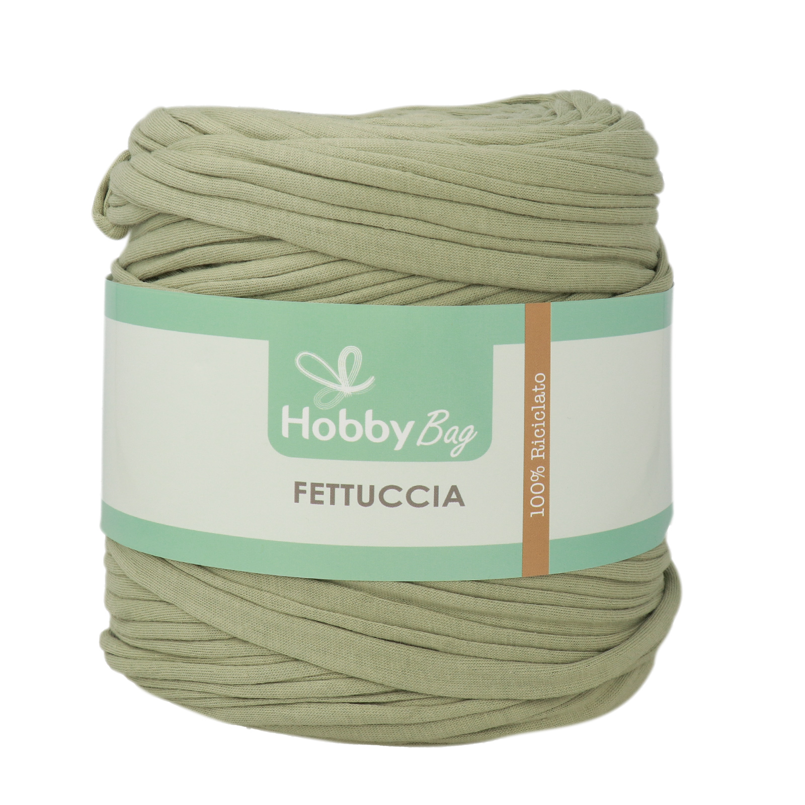 hobbybag t-shirt yarn fettuccia - artichoke - 500-800gr (110-130mt) | 1pc