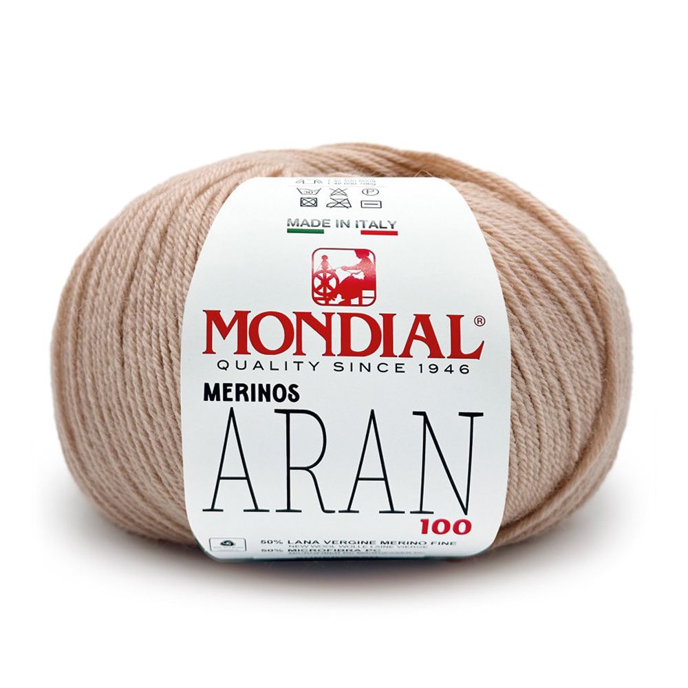 merinos aran 100 mondial - powder rose (145) - 100gr (200mt) | 1pc