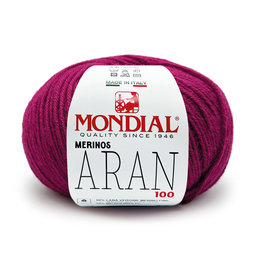 merinos aran 100 mondial - cyclamen (357) - 100gr (200mt) | 1pc