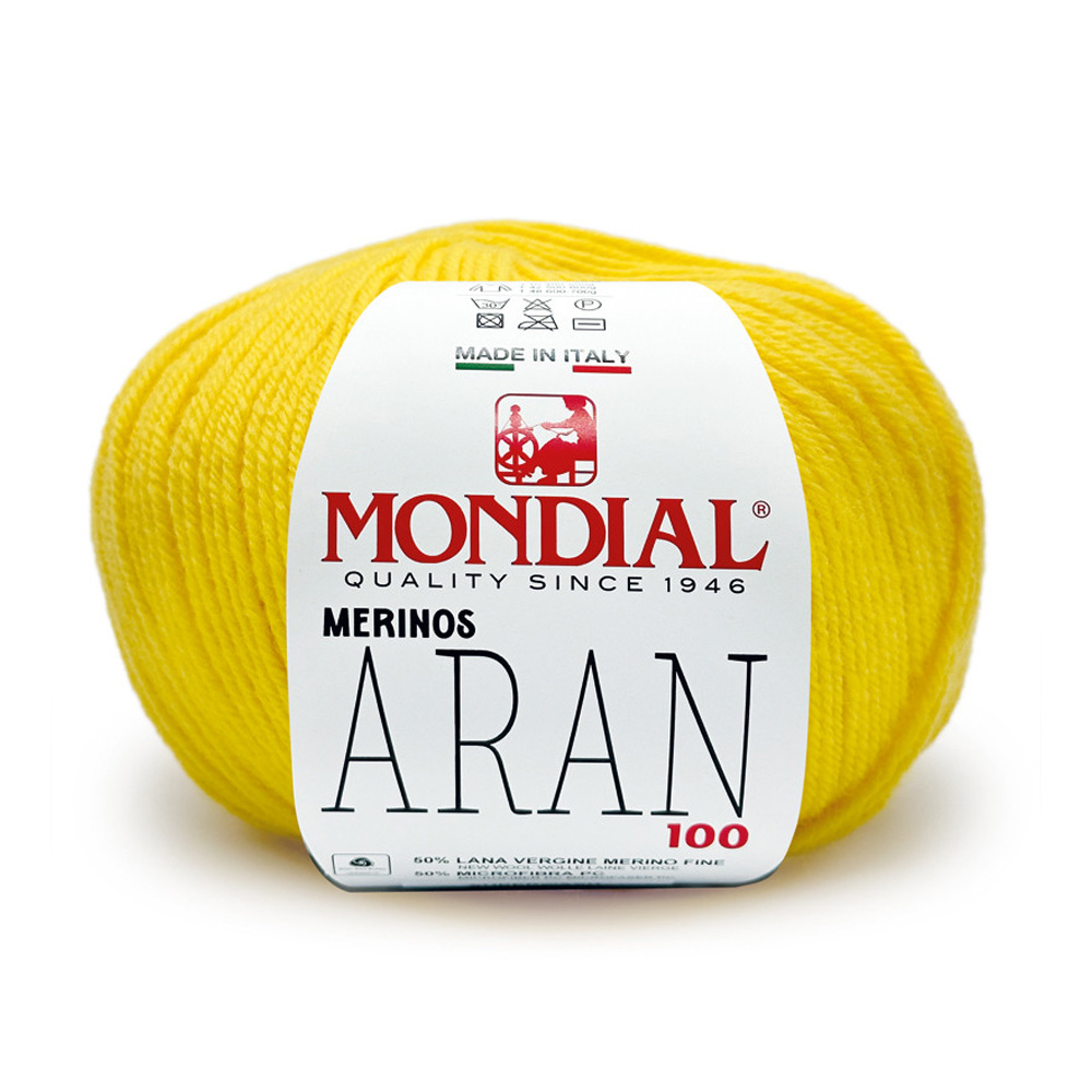 merinos aran 100 mondial - yellow (608) - 100gr (200mt) | 1pc