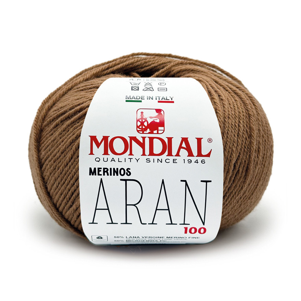 merinos aran 100 mondial - cocoa (611) - 100gr (200mt) | 1pc