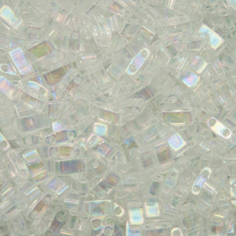 miyuki half tila beads - transparent crystal ab 5x2,3mm | 5gr