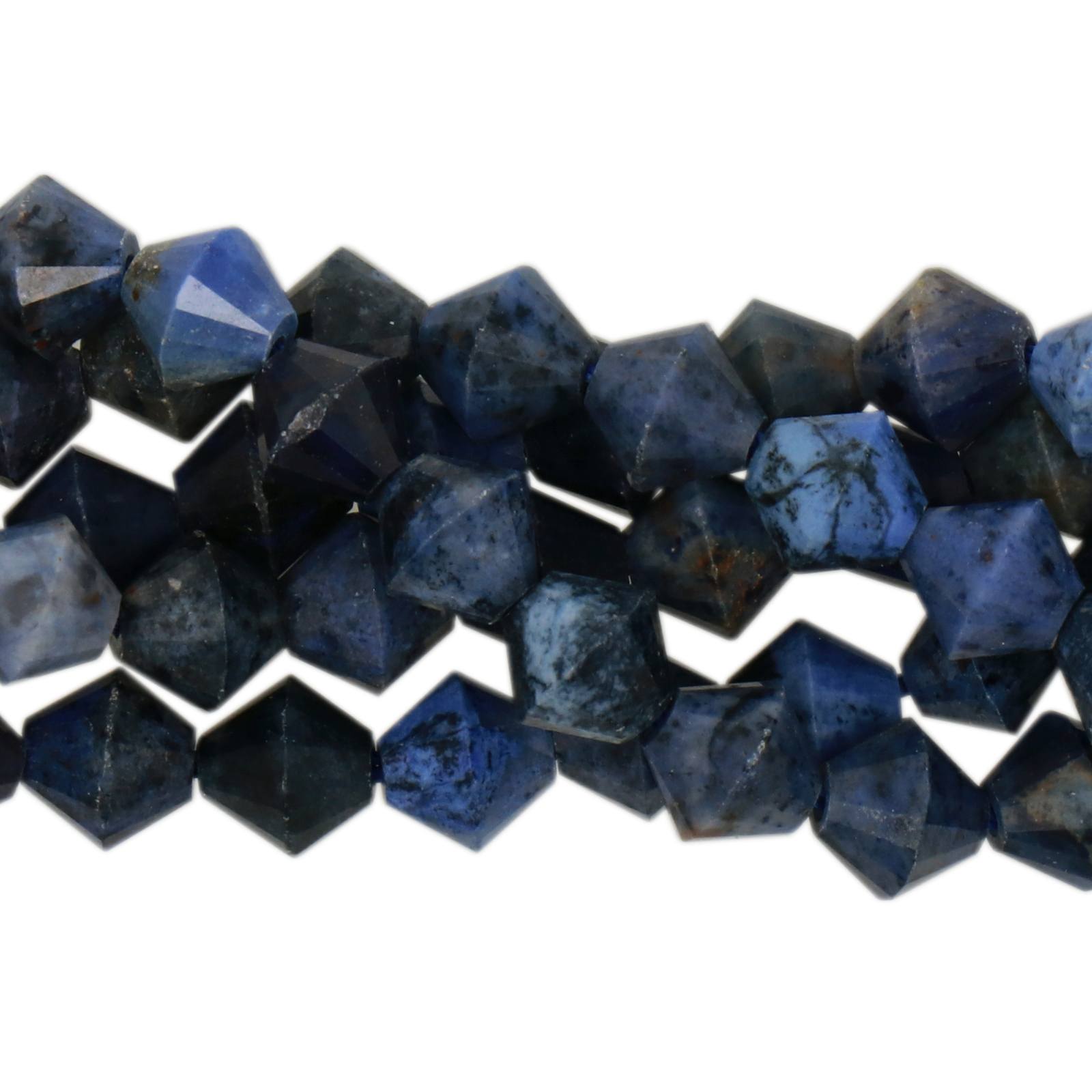dumortierite faceted bicone 6mm | 15/16-inch strand