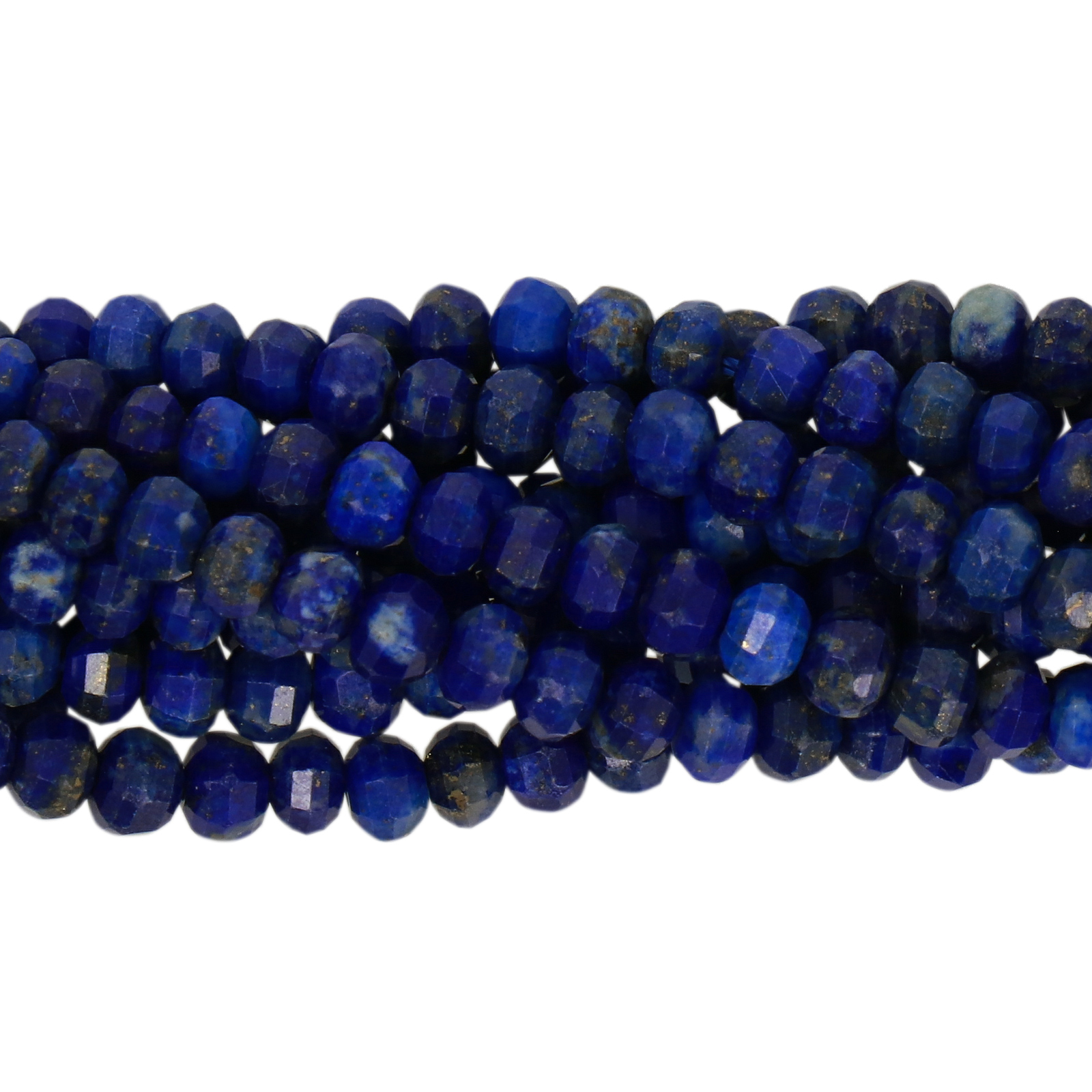 lapislazuli faceted roundelle 4x3mm | 15/16-inch strand