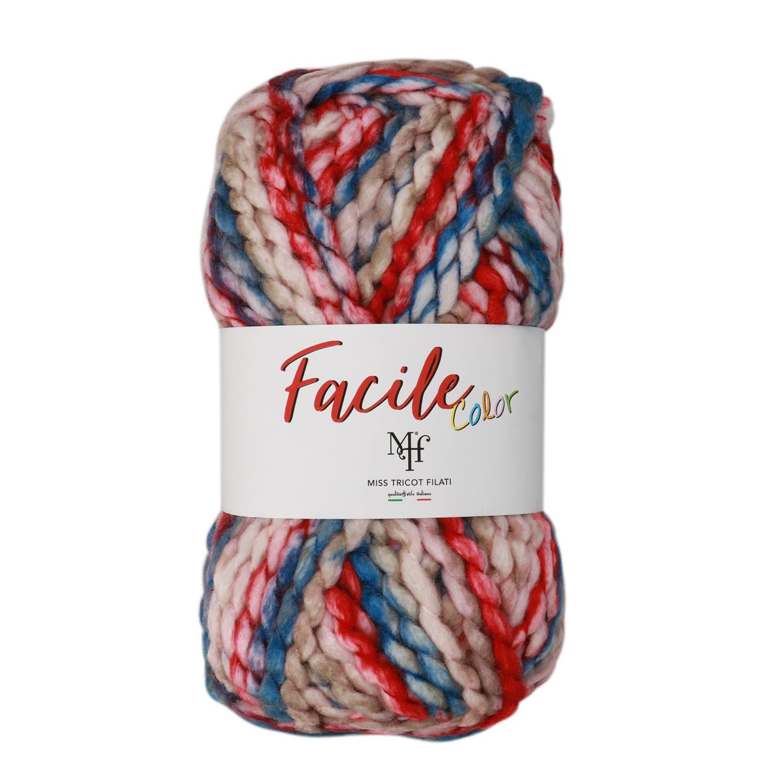 miss tricot filati facile color red/blue (9) - 150gr (75mt) | 1pc