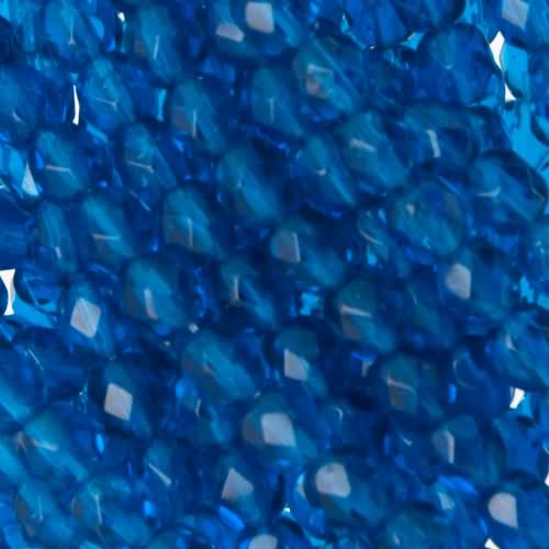 czech fire-polished round beads capri blue 3mm | 50pc