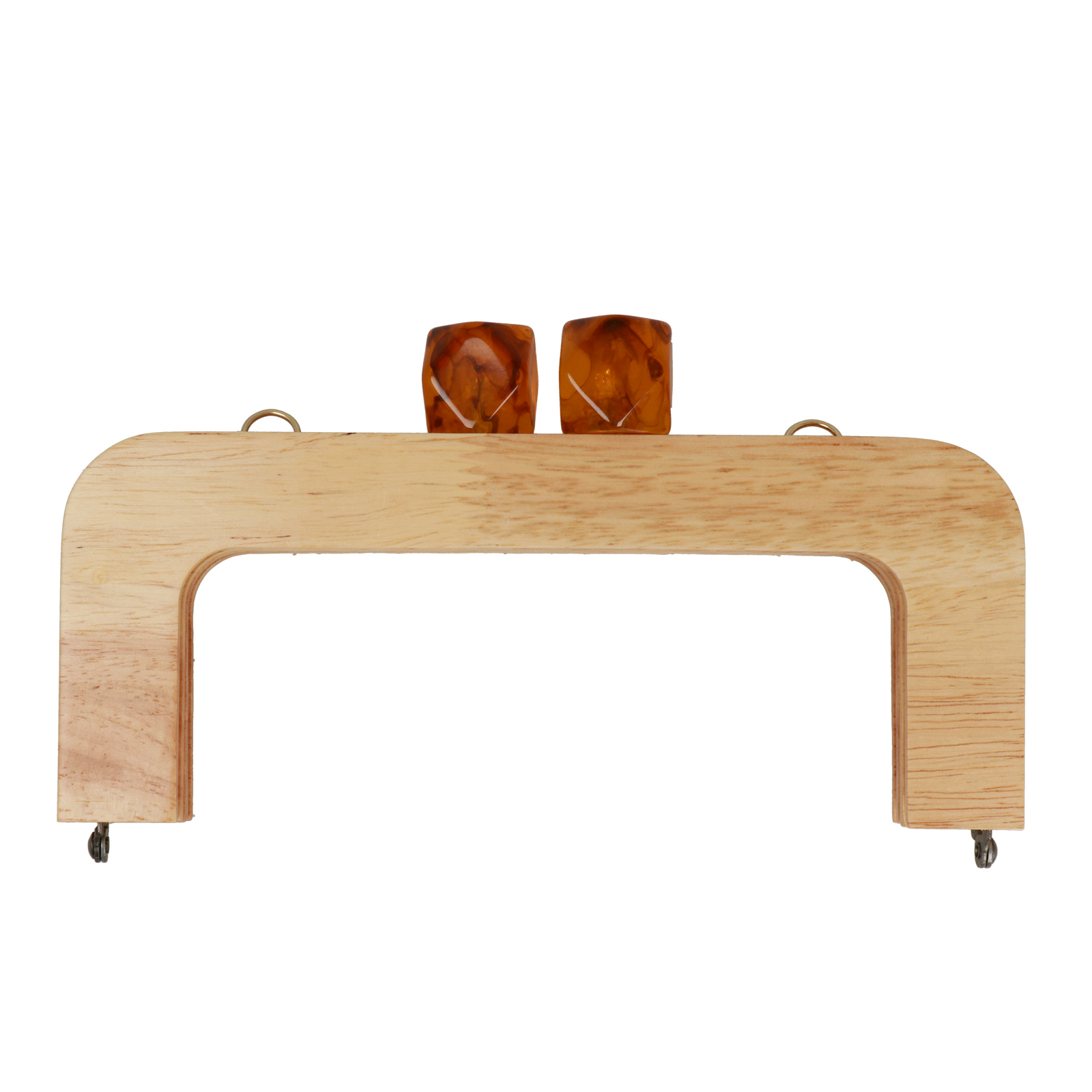 wood clic clac bag fastening 20x8cm amber | 1pc