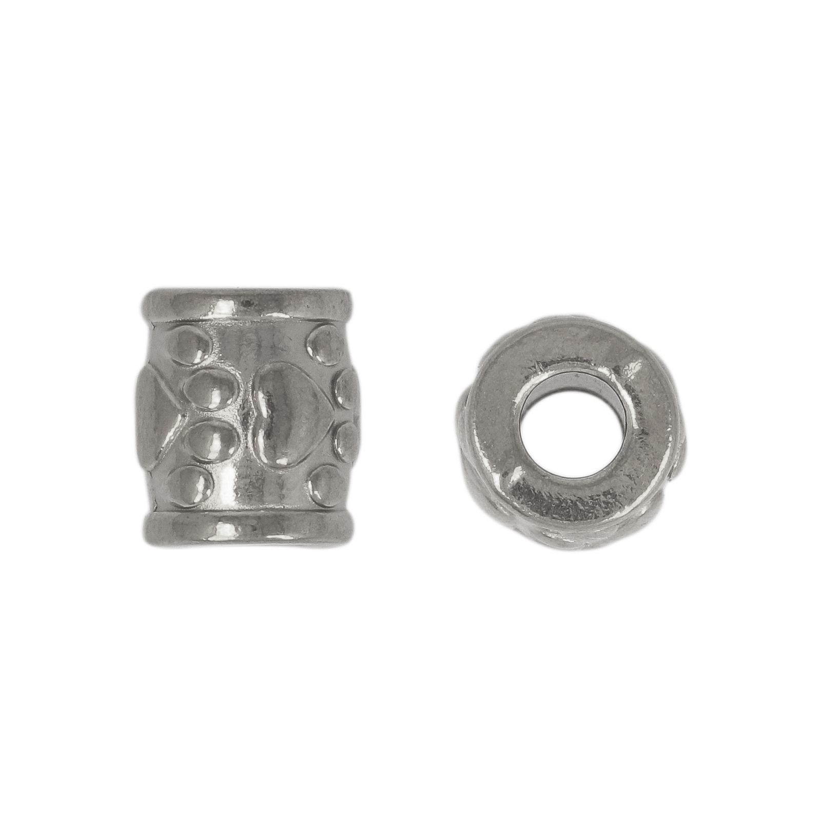 stainless steel tube bead 9,5x9mm - hole 4mm | 2pc