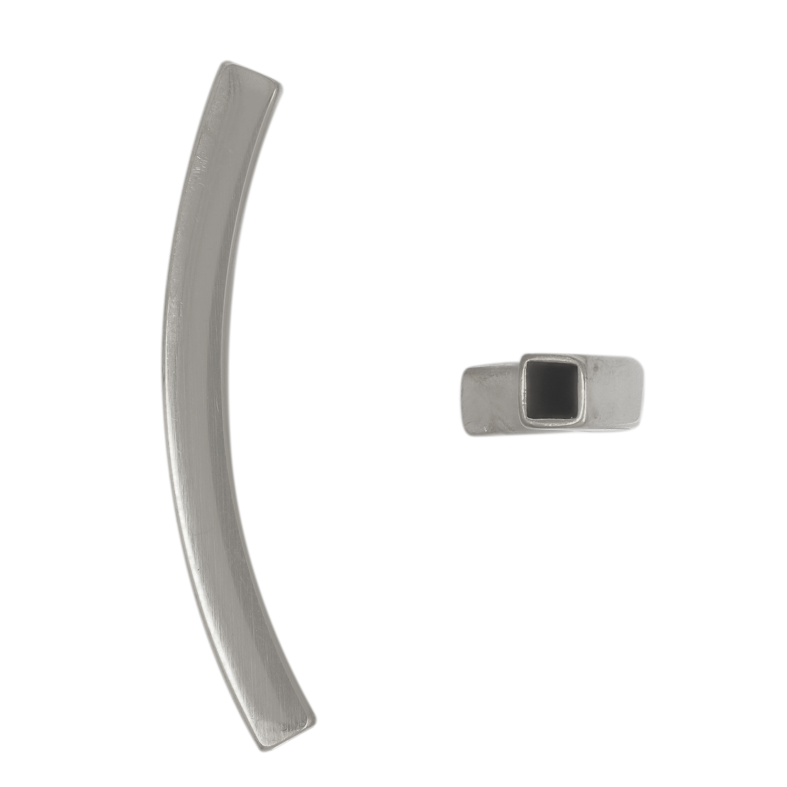 stainless steel square tube bead 40x4mm - hole 2,8mm | 2pc