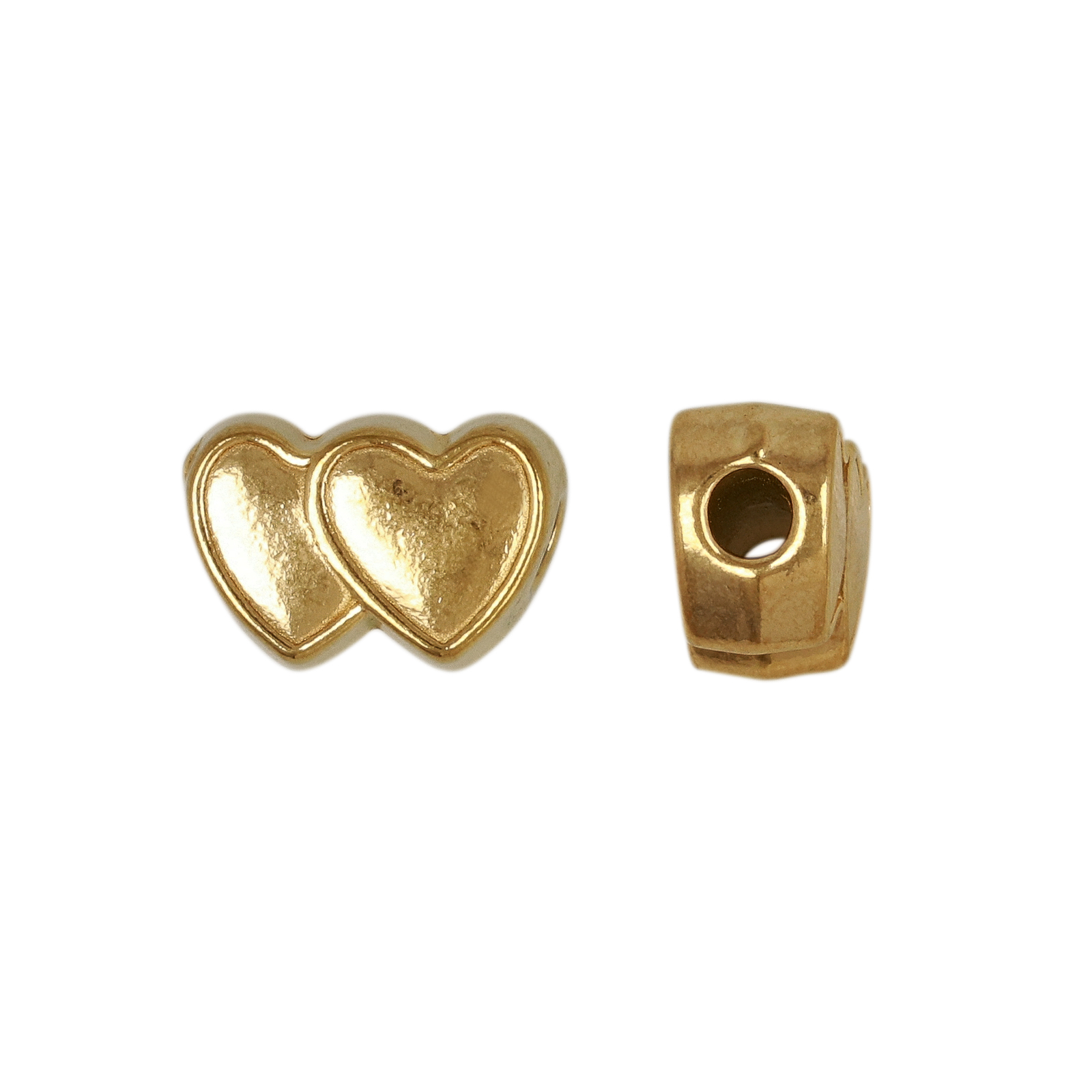gold plated stainless steel star bead 12x8mm - hole 2,5mm | 2pc