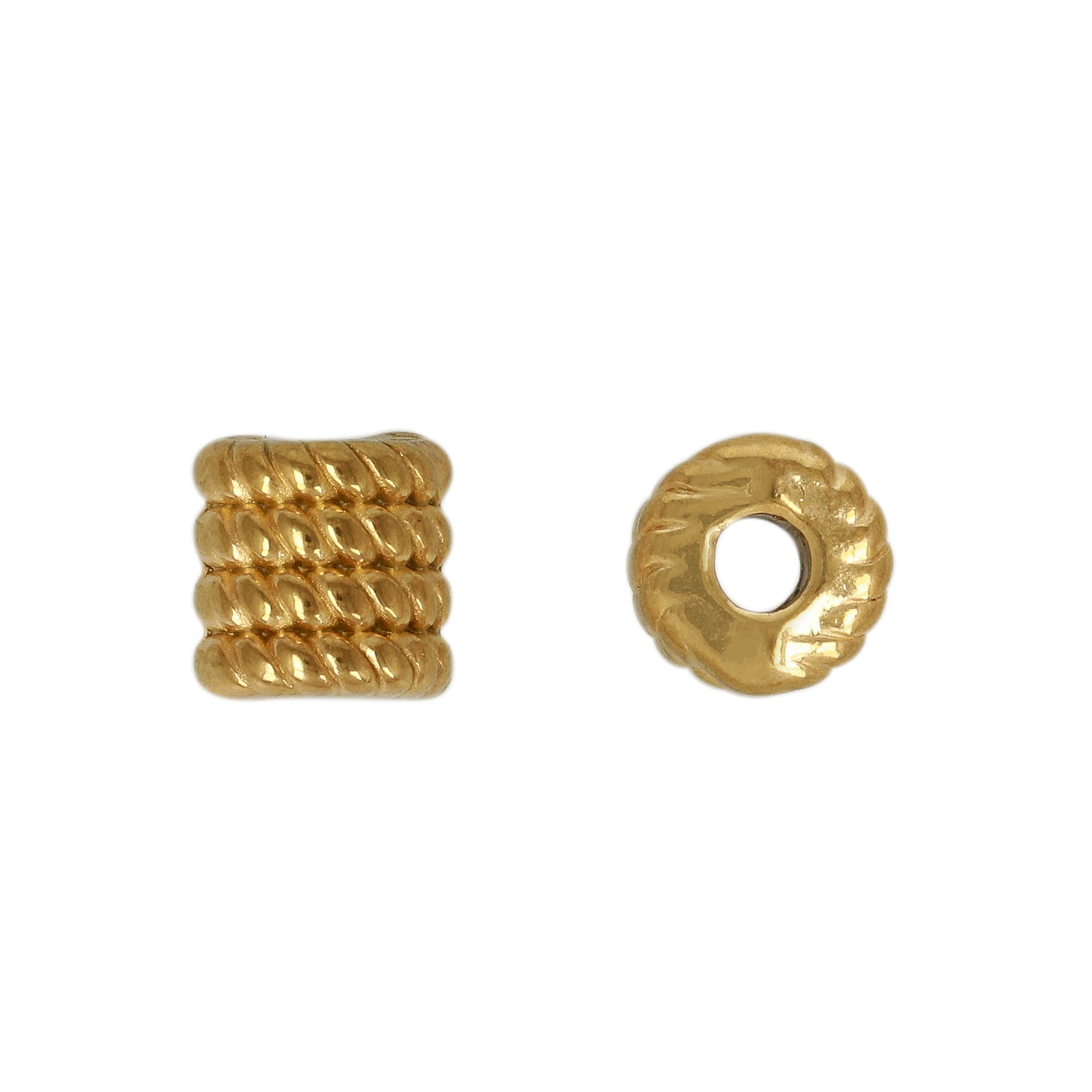 gold plated stainless steel tube bead 7,5mm - hole 2,6mm | 2pc