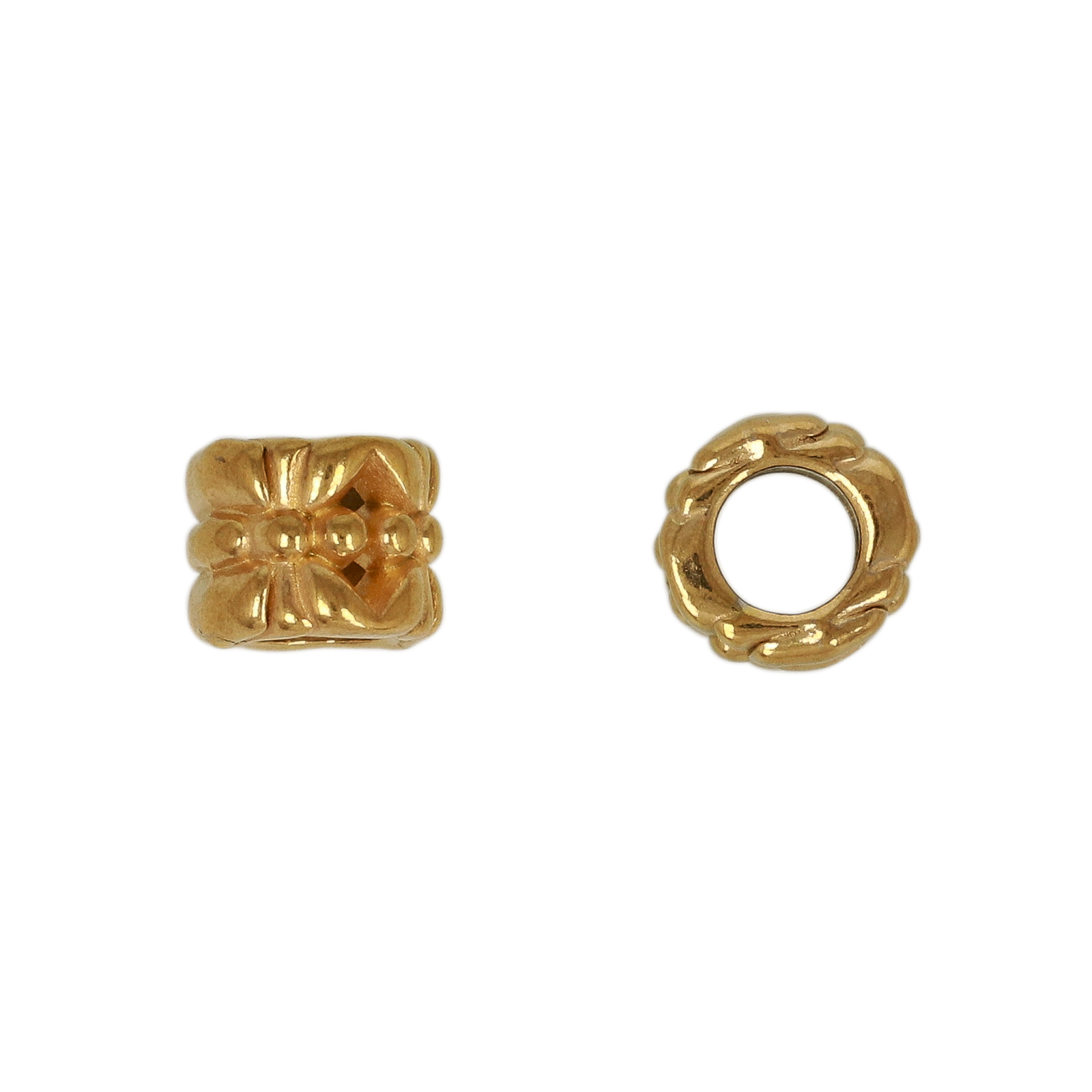 gold plated stainless steel roundelle bead 7x5,5mm - hole 4mm | 2pc