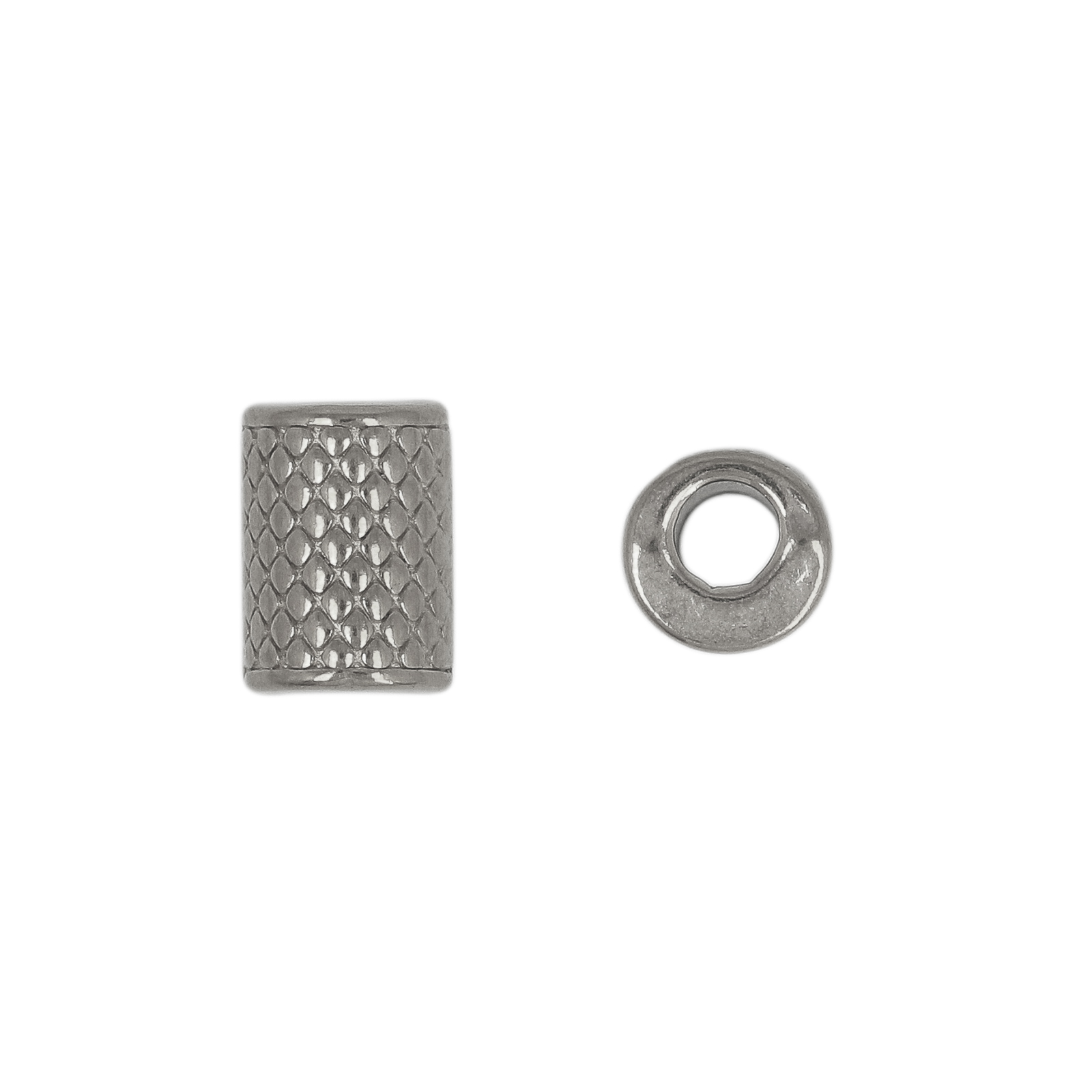 stainless steel pyramid cut tube bead 8x5,5mm - hole 2,6mm | 2pc