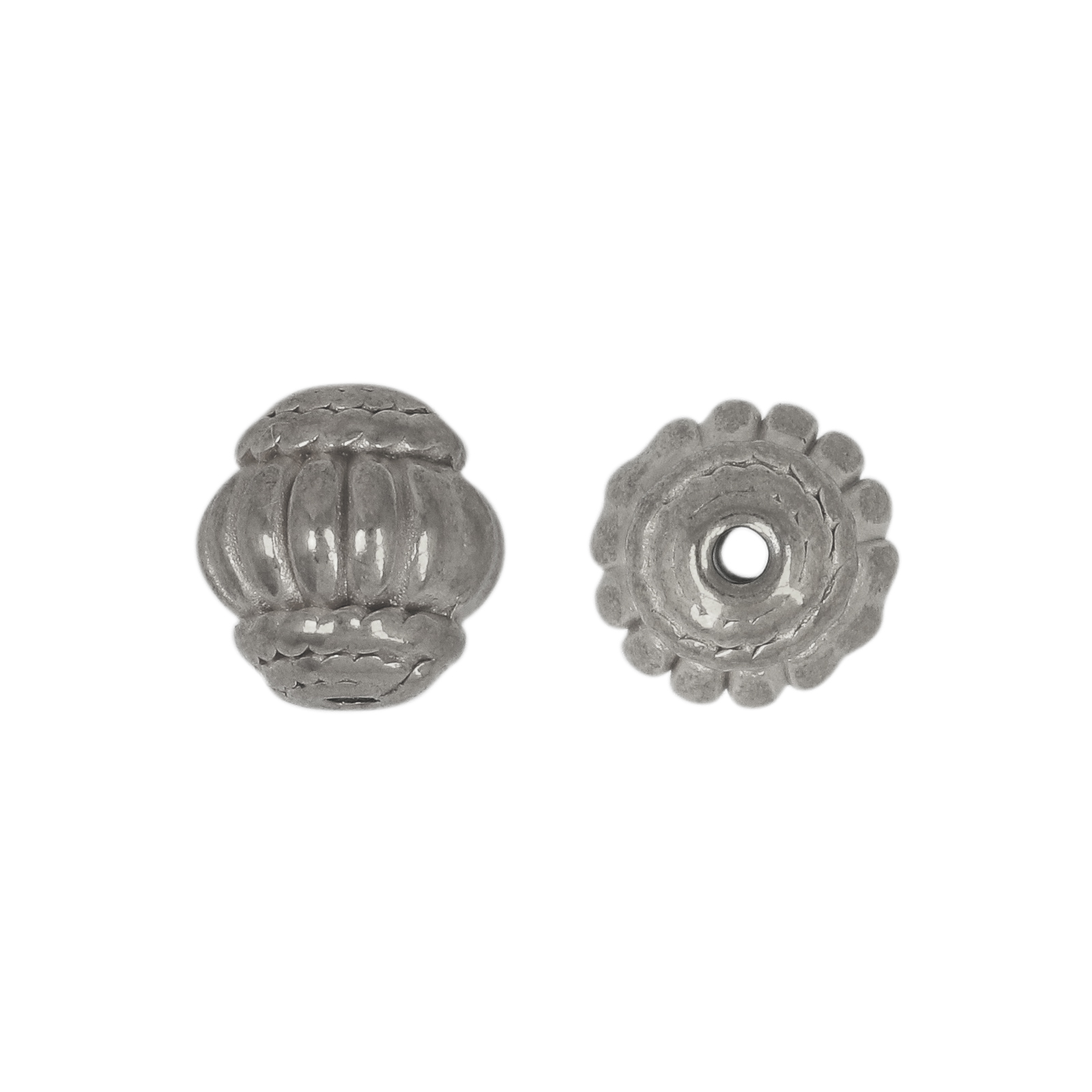 stainless steel roundelle bead 9x8mm - hole 1mm | 2pc