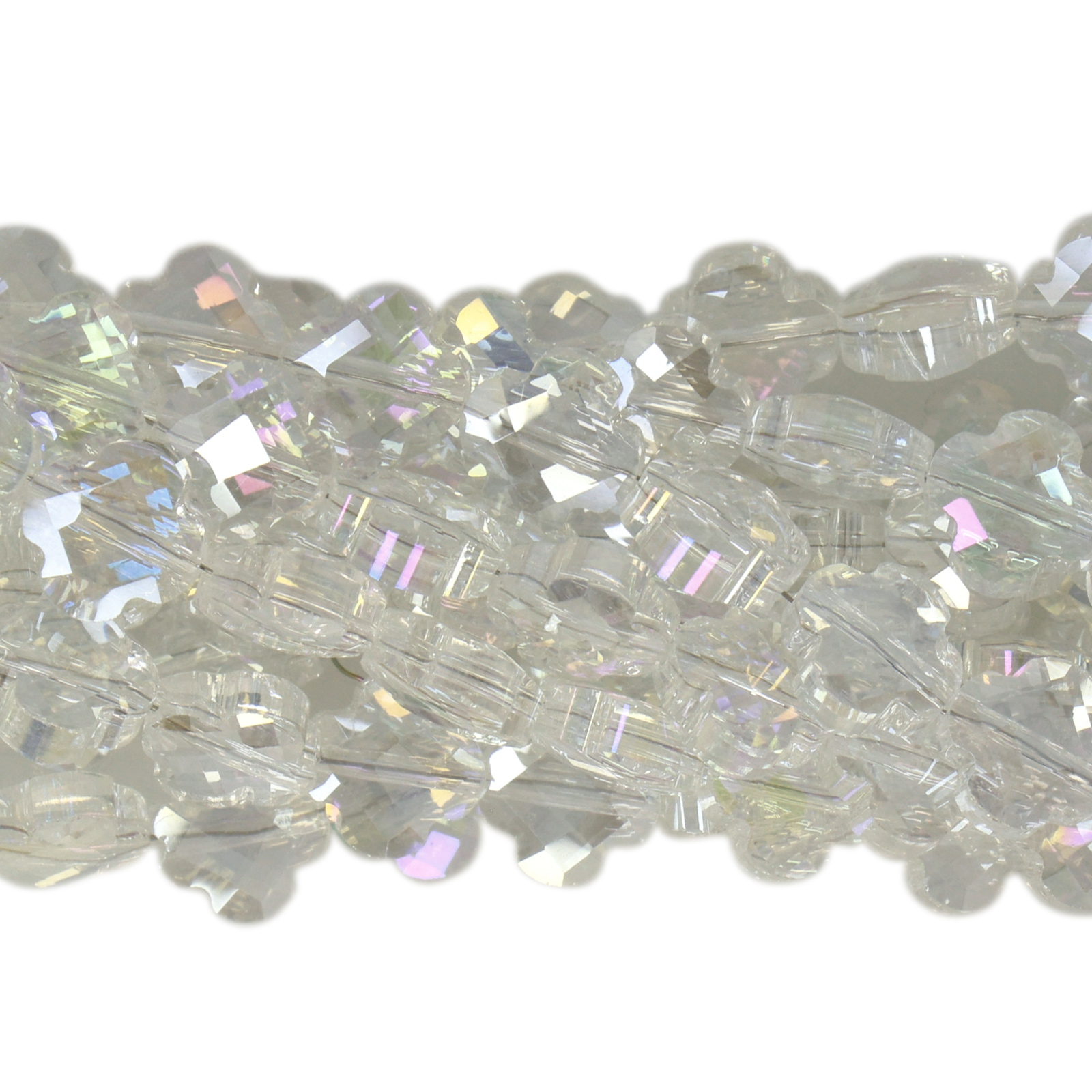 crystal ab chinese crystal faceted clover 8mm | 30pc