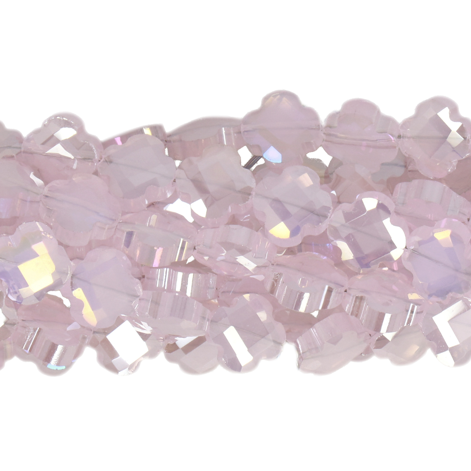 opal rose ab chinese crystal faceted clover 8mm | 20pc