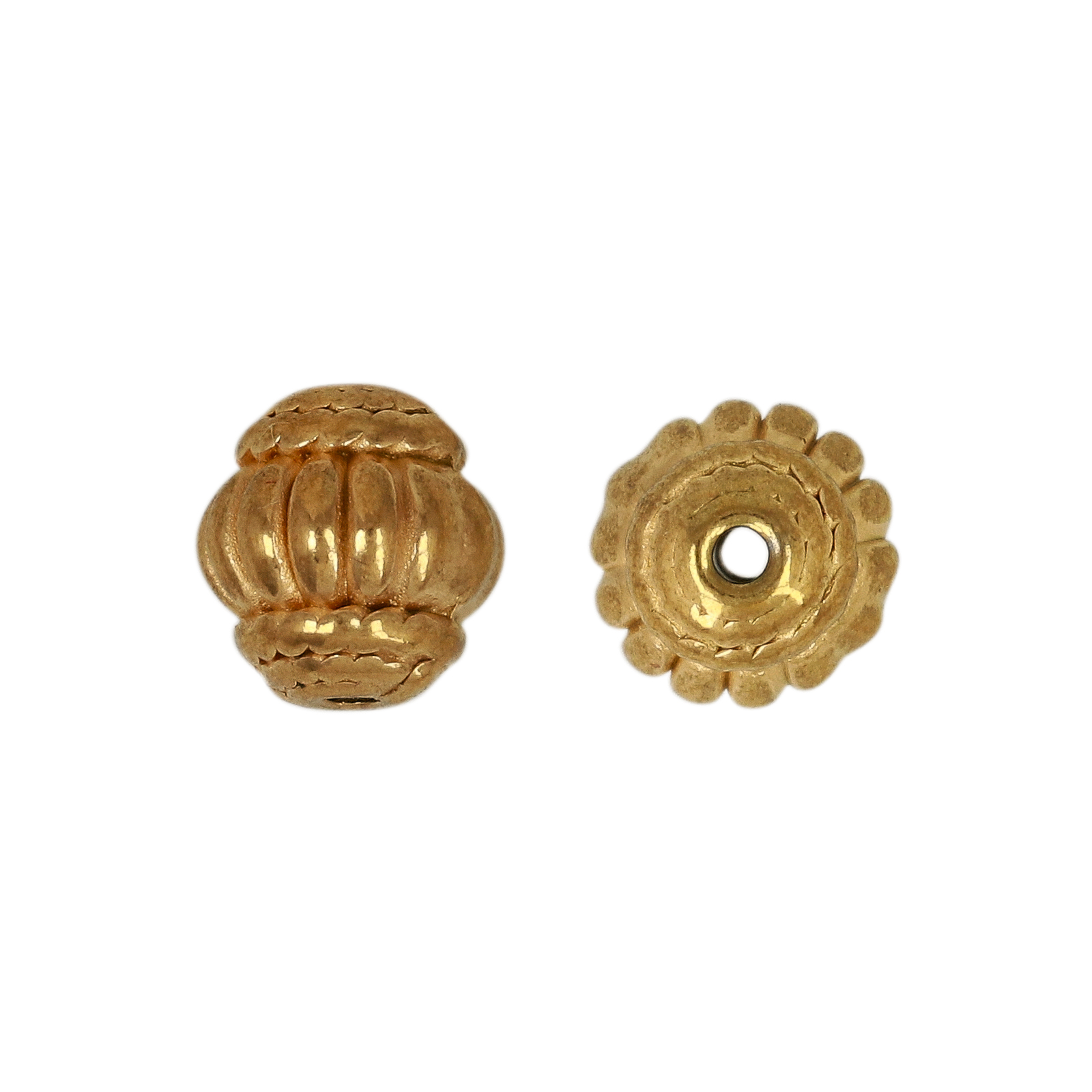 gold plated stainless steel roundelle bead 9x8mm - hole 1mm | 2pc