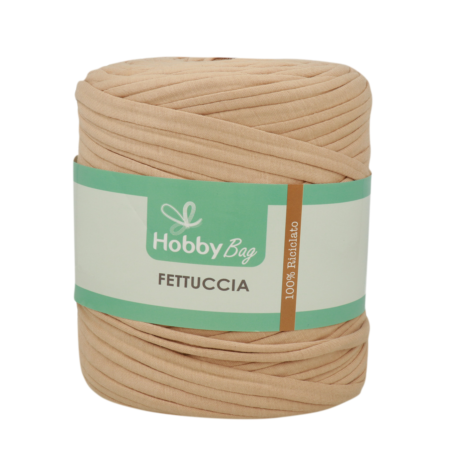hobbybag t-shirt yarn fettuccia - mascarpone - 500-800gr (110-130mt) | 1pc