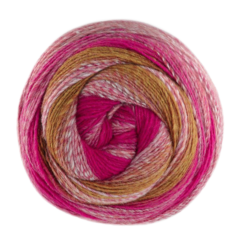 gomitolo fusione lana grossa - pink/ochre/grey (2025) - 200gr (700mt) | 1pc