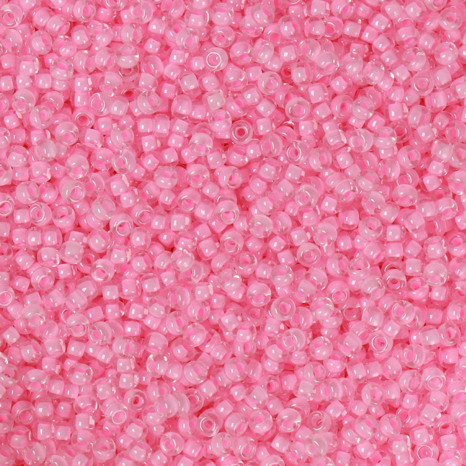 miyuki rocailles 11/0 - pink lined crystal (207) | 10gr