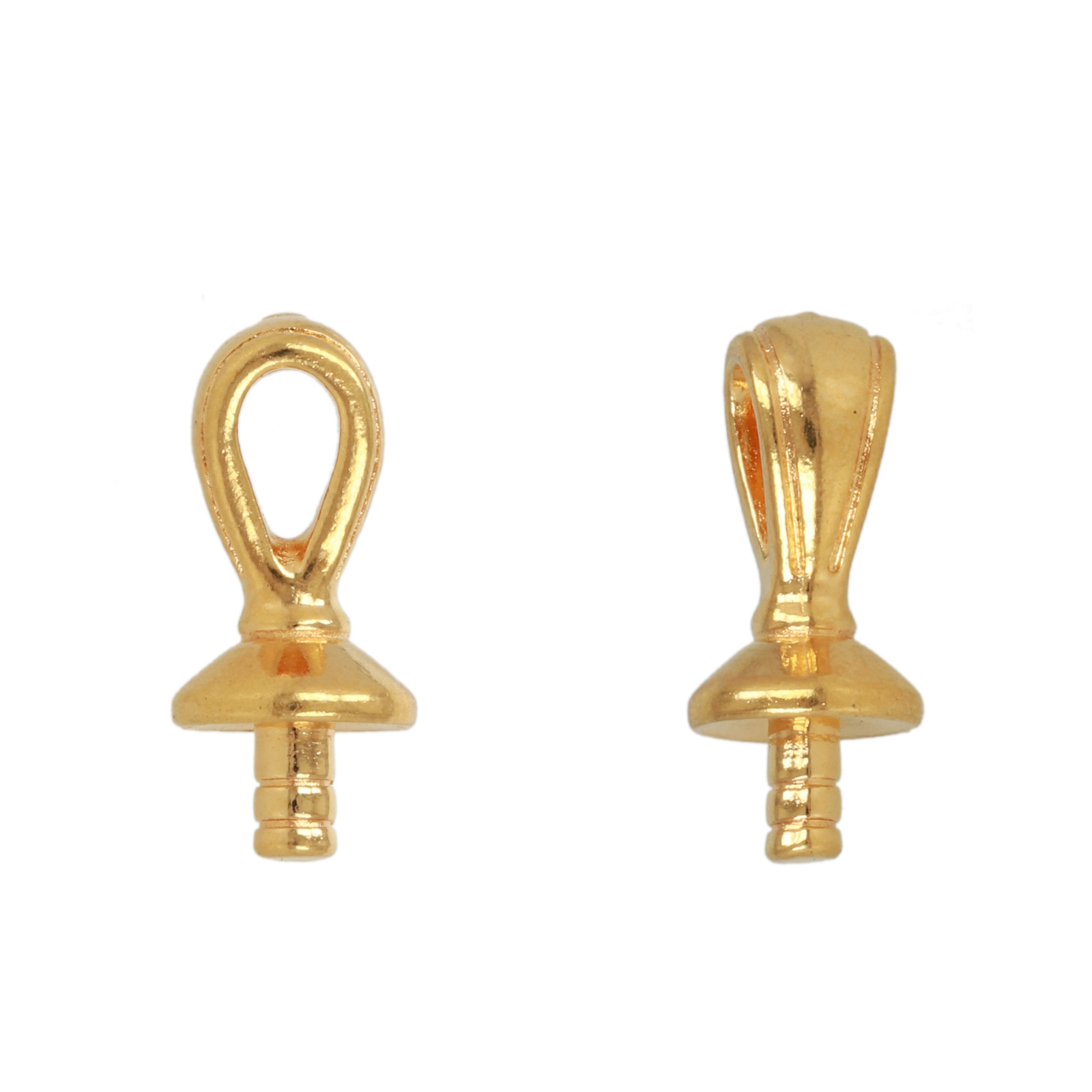 antique gold plated nouveau glue-on bail 12x8mm | 1pc
