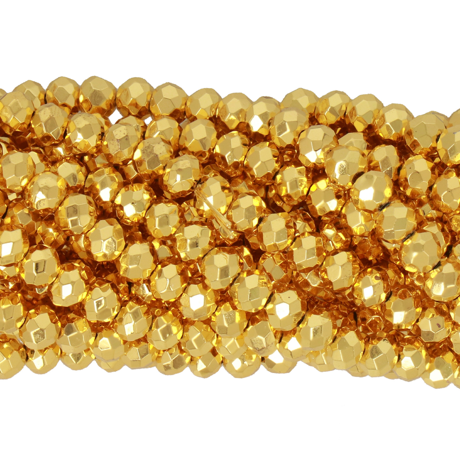 new metal gold real chinese crystal faceted roundelle 4x3mm | 1 strand