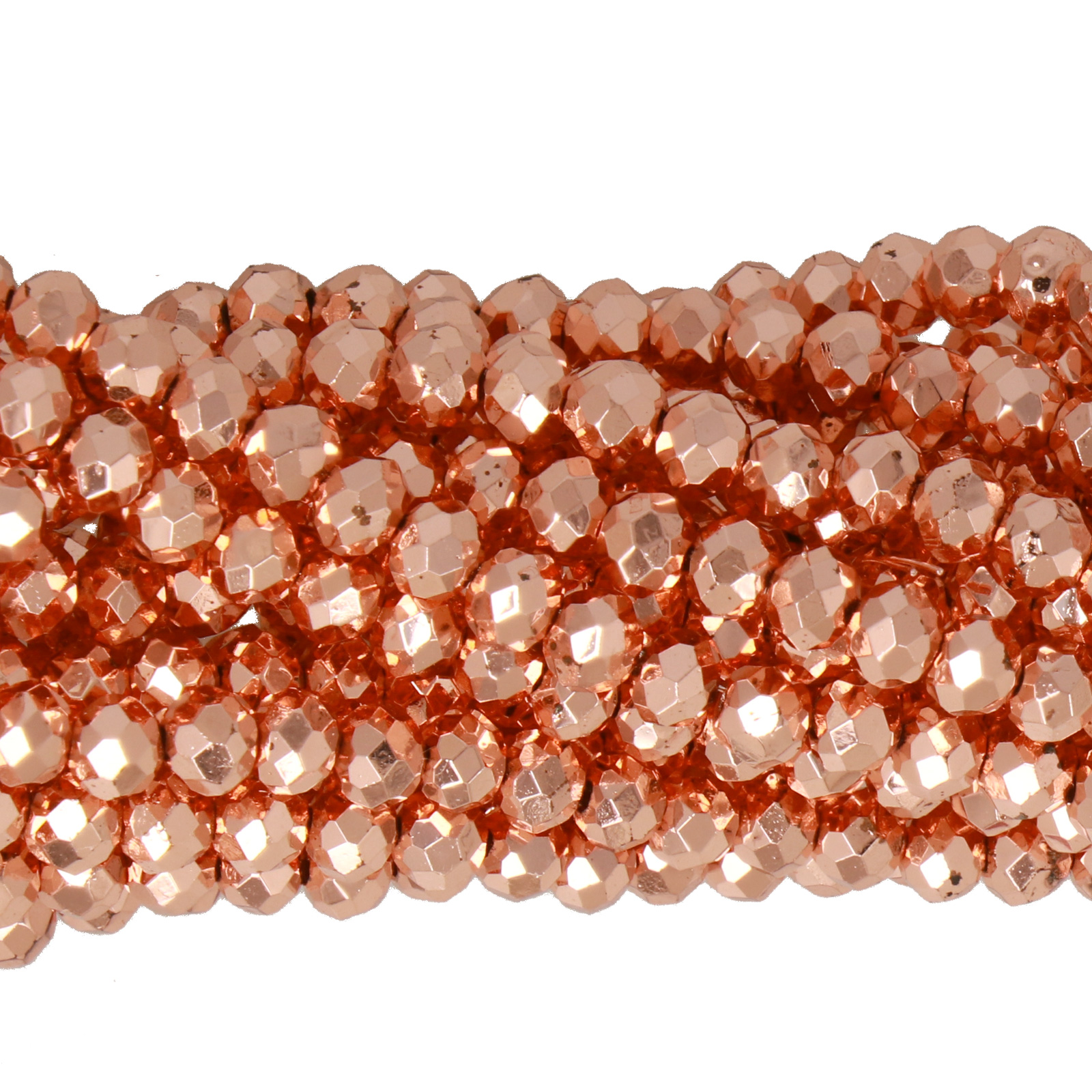 new metal rose gold real chinese crystal faceted roundelle 4x3mm | 1 strand
