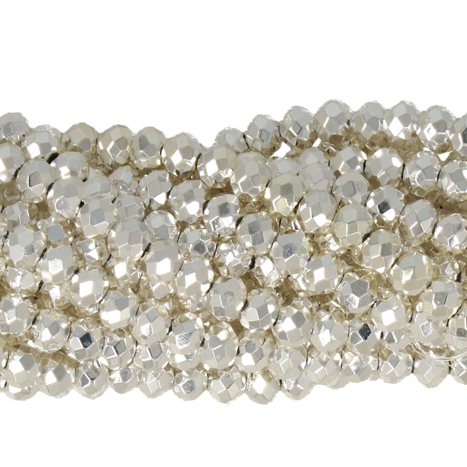 new metal silver real chinese crystal faceted roundelle 4x3mm | strand 100pc aprox