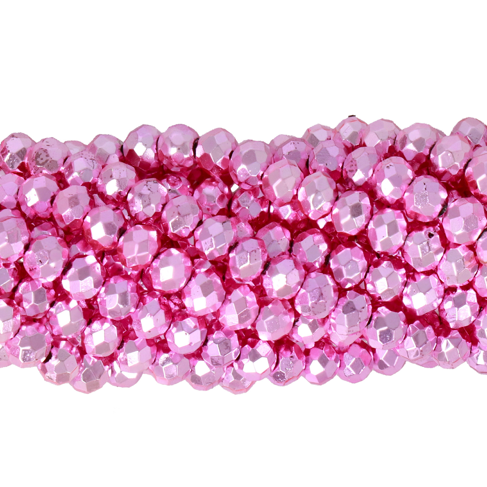 new metal hot pink chinese crystal faceted roundelle 4x3mm | 1 strand