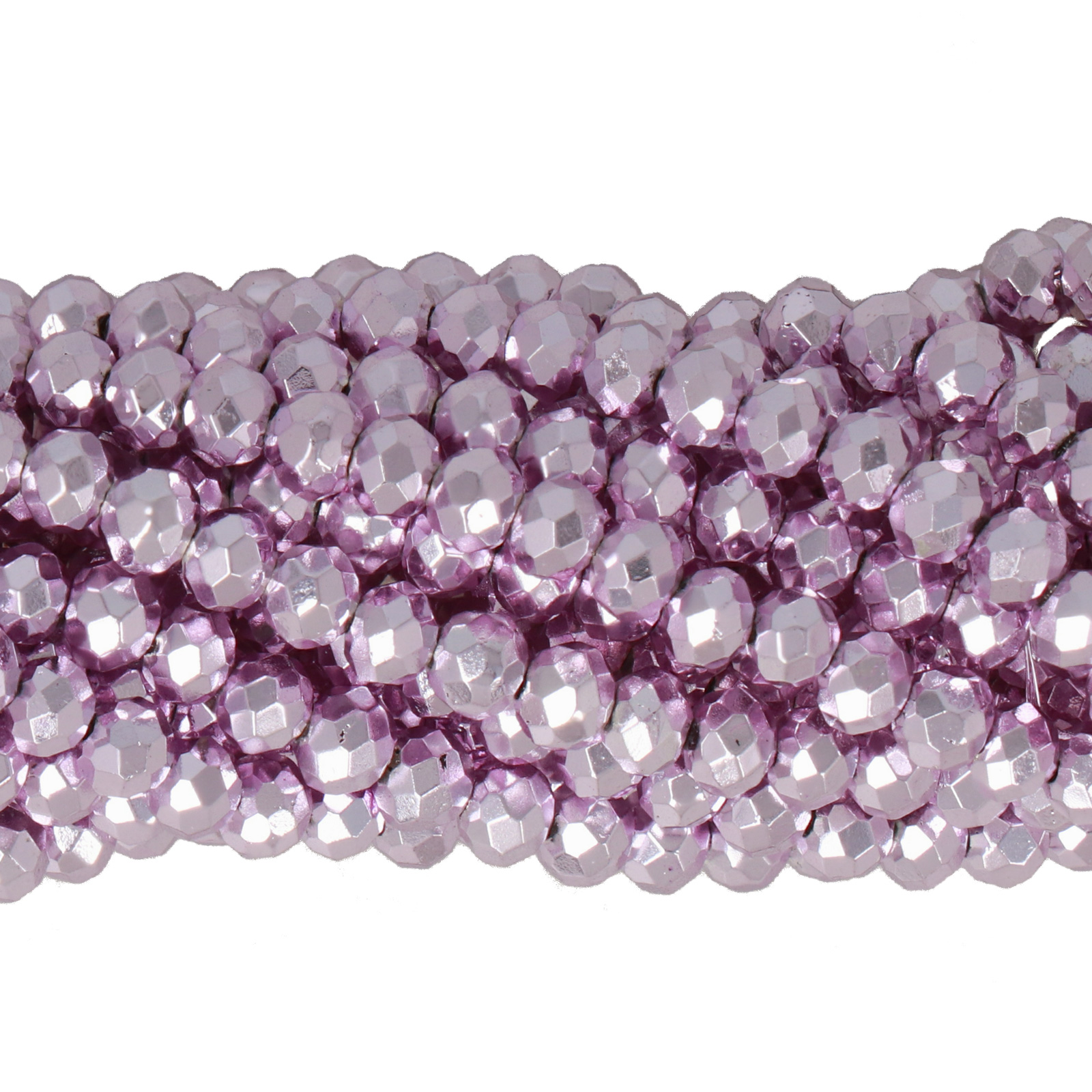 new metal lavender chinese crystal faceted roundelle 4x3mm | 1 strand