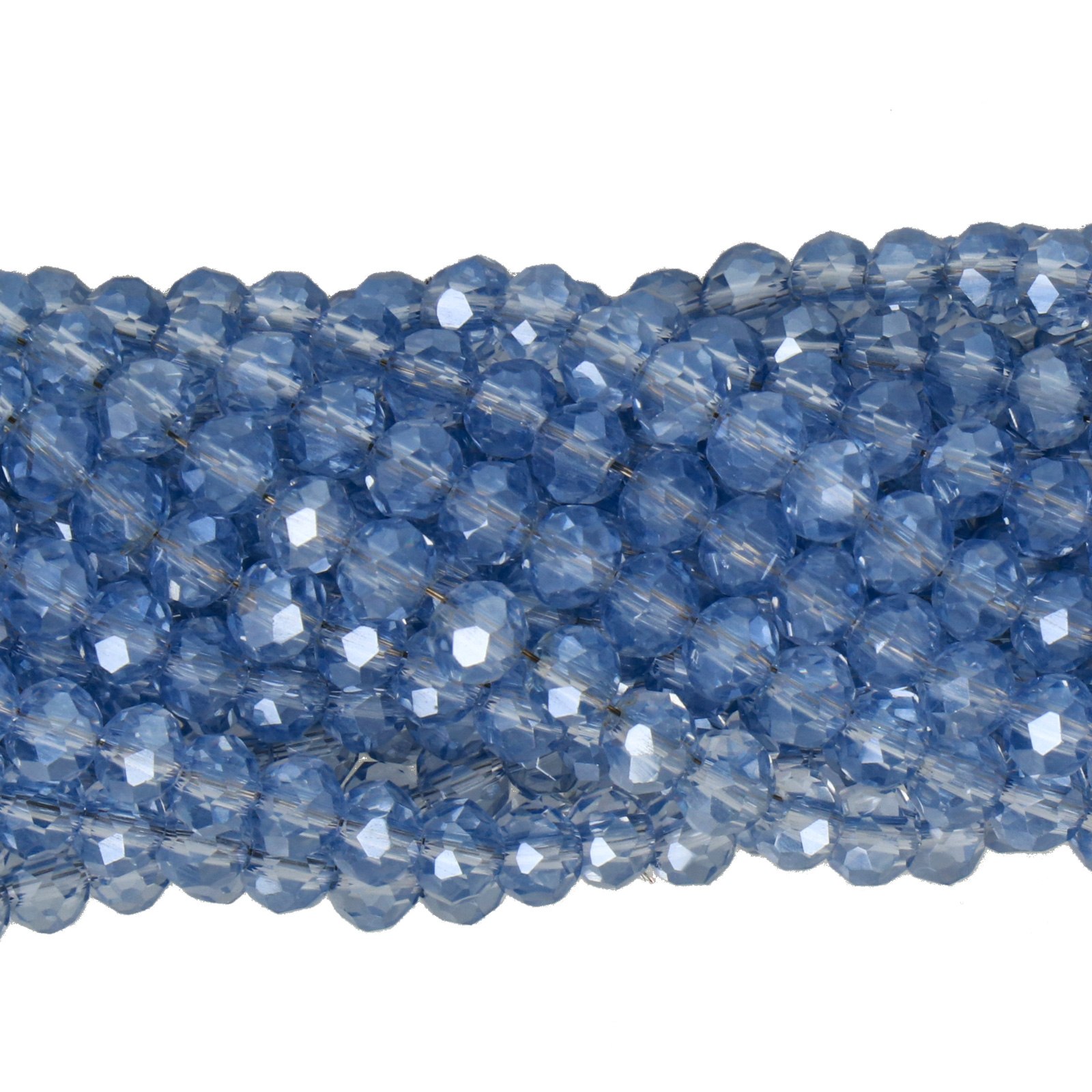 chinese glasperlen facettiertes rondelle light sapphire luster 4x3mm | 1 strang