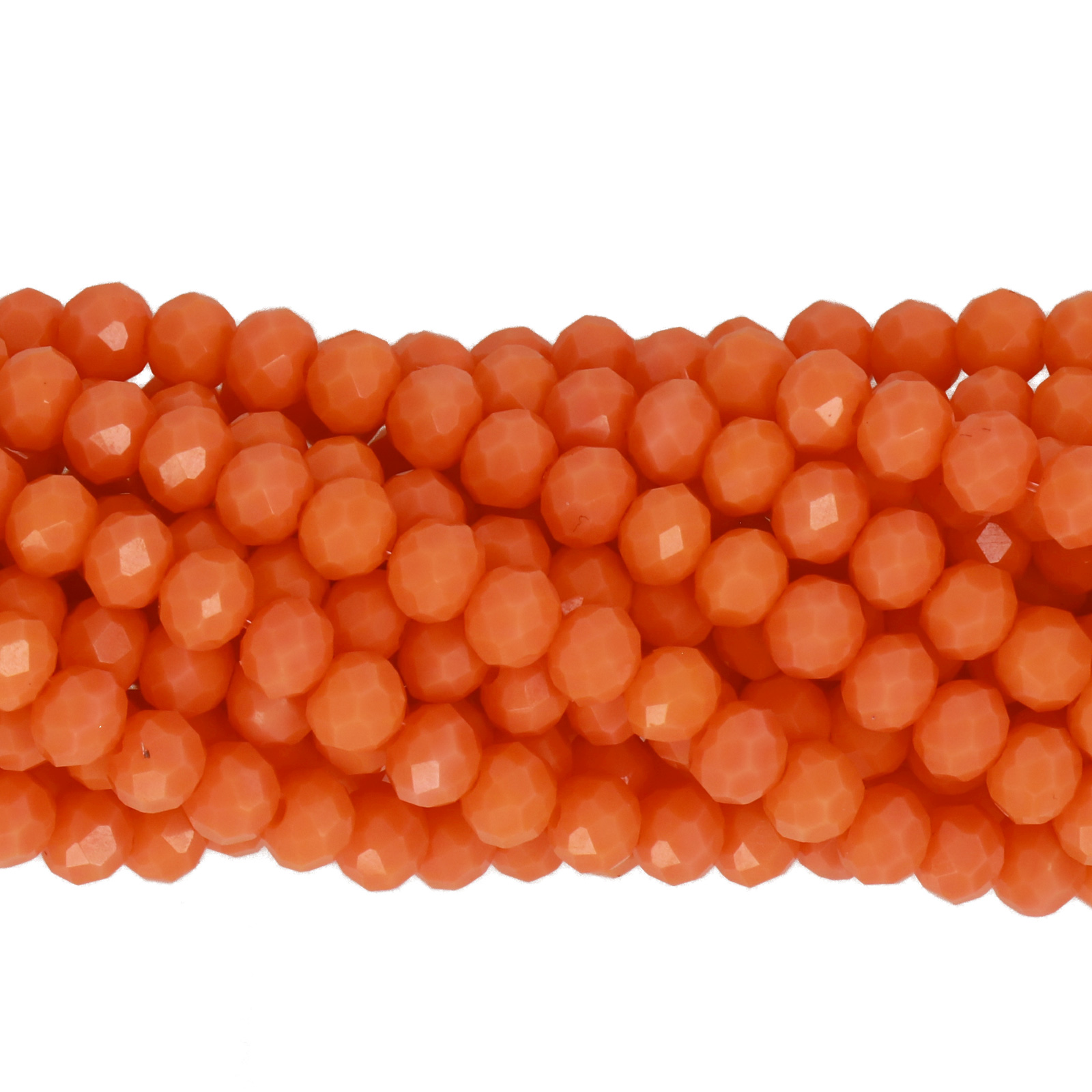 opaque orange chinese crystal faceted roundelle 4x3mm | 1 strand