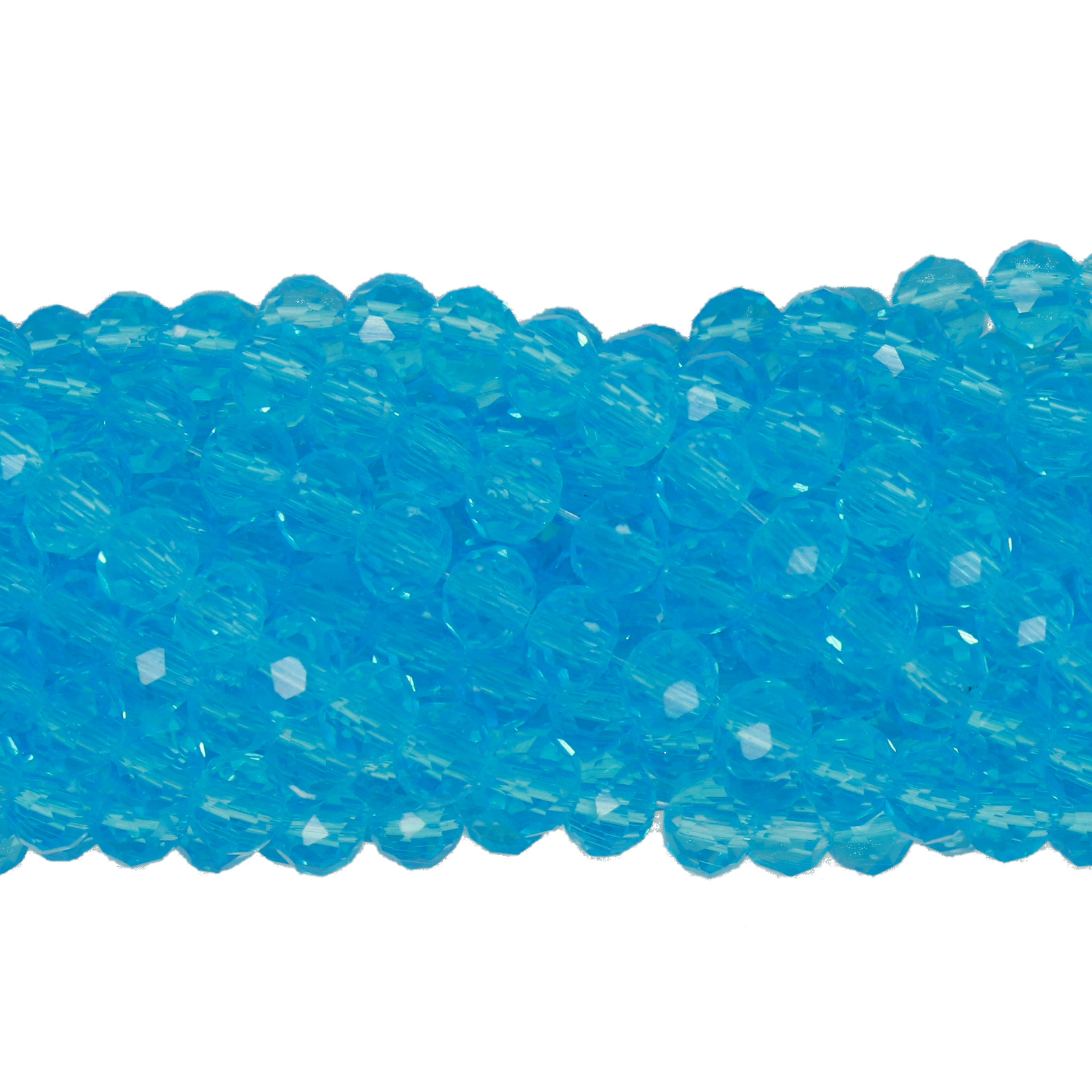 aquamarine chinese crystal faceted roundelle 4x3mm | 1 strand