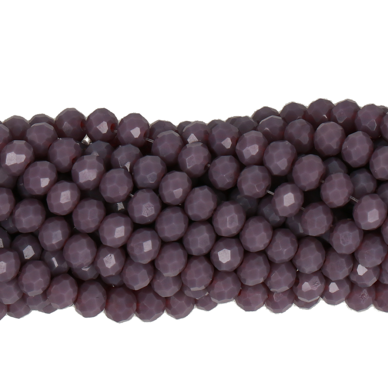 opaque purple chinese crystal faceted roundelle 4x3mm | 1 strand