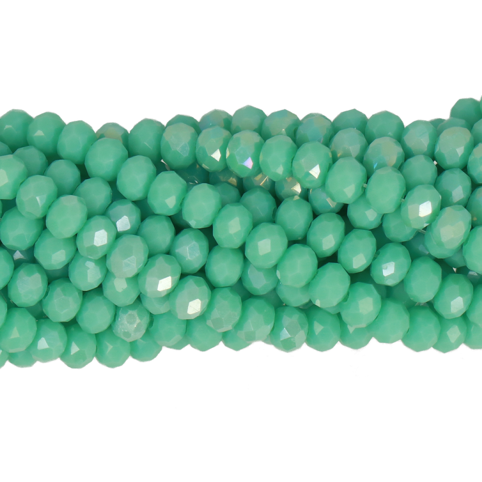 light turquoise ab chinese crystal faceted roundelle 4x3mm | 1 strand