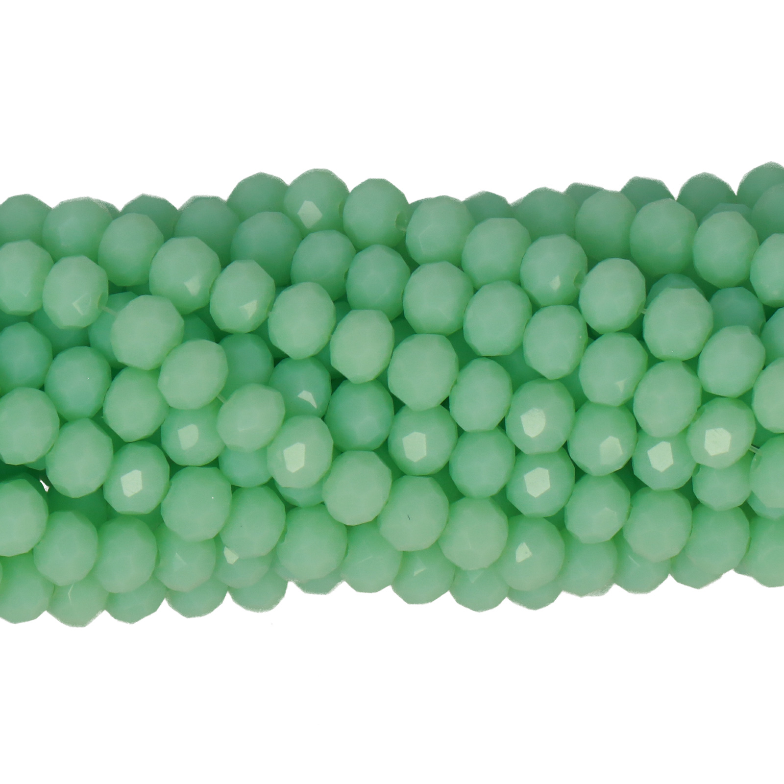 chinese glasperlen facettiertes rondelle opaque mint 4x3mm | strang 100st ca