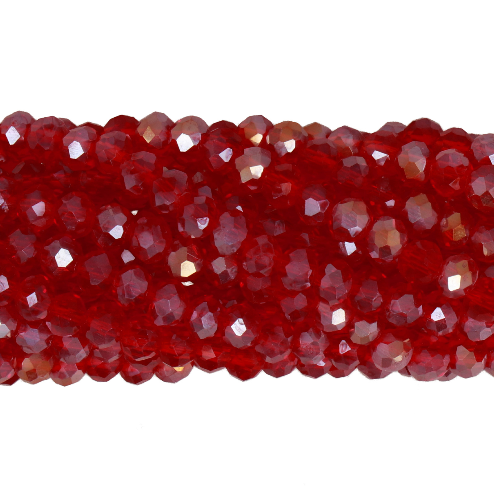 chinese glasperlen facettiertes rondelle dark red ab 4x3mm | 1 strang
