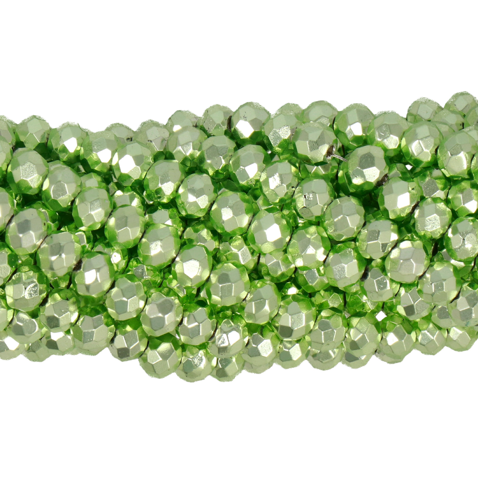 chinese glasperlen facettiertes rondelle new metal green 4x3mm | strang 100st ca