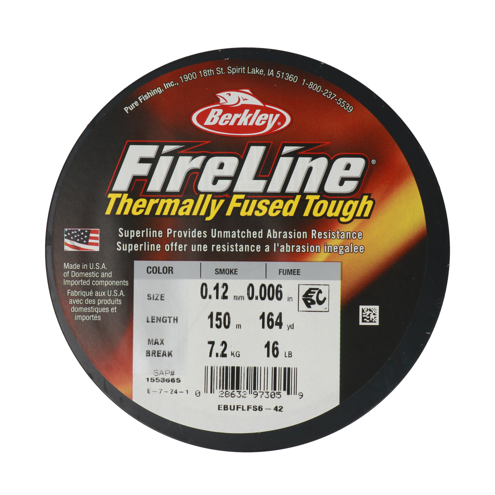 smoke grey fireline braided beading thread - size 0,12mm - 150mt spool | 1pc