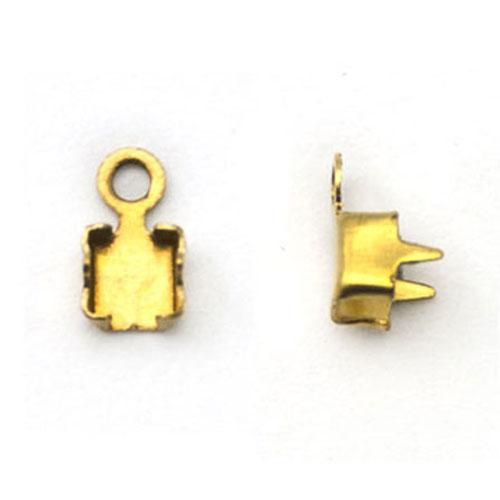 gold plated strass chain crimp end pp18 | 20pc