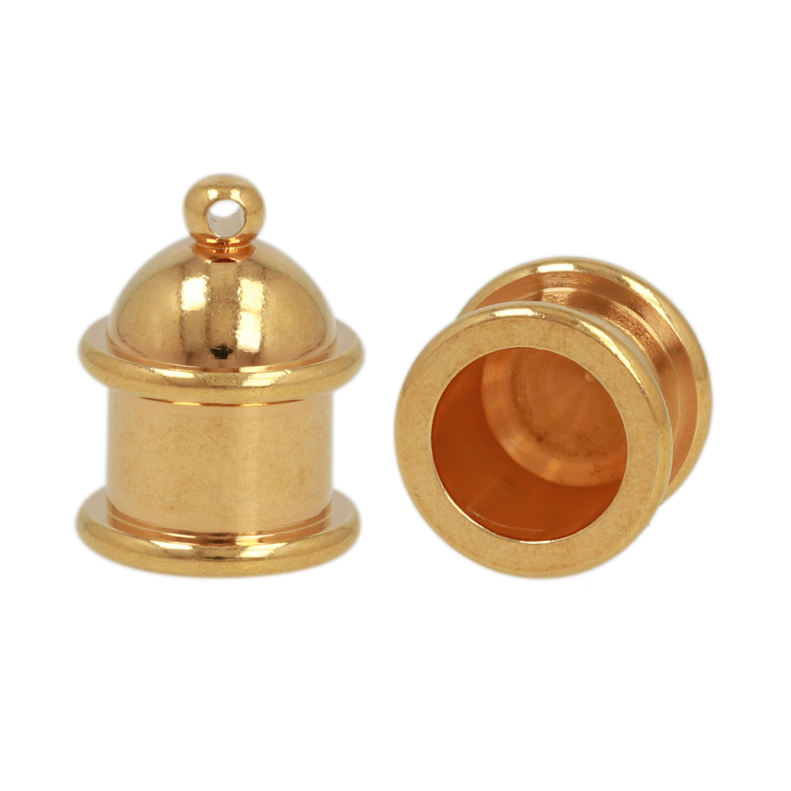 gold plated crimp end 16x9mm (width 8mm ) | 1pc