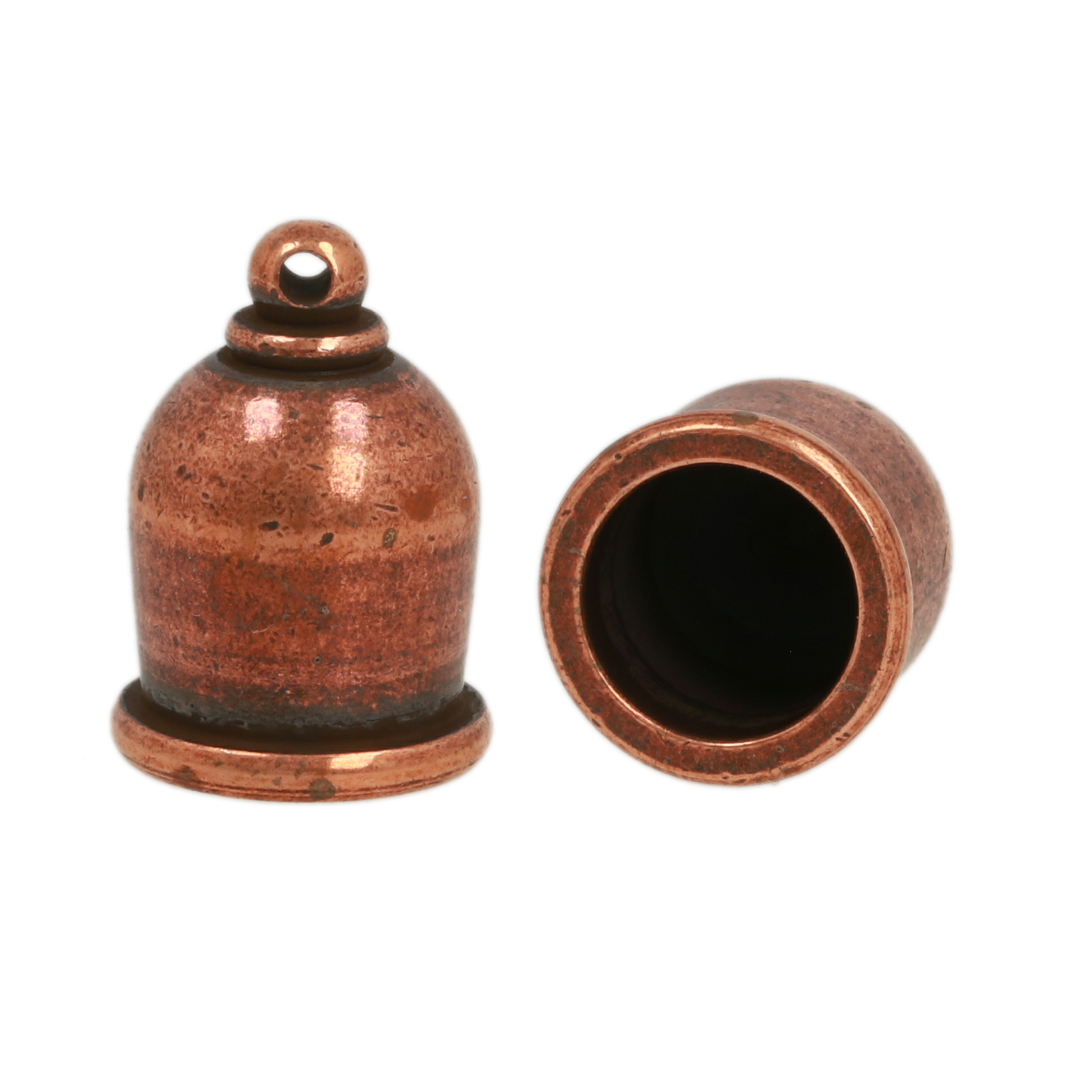 antique copper plated crimp end 16x10mm (width 8mm ) | 1pc