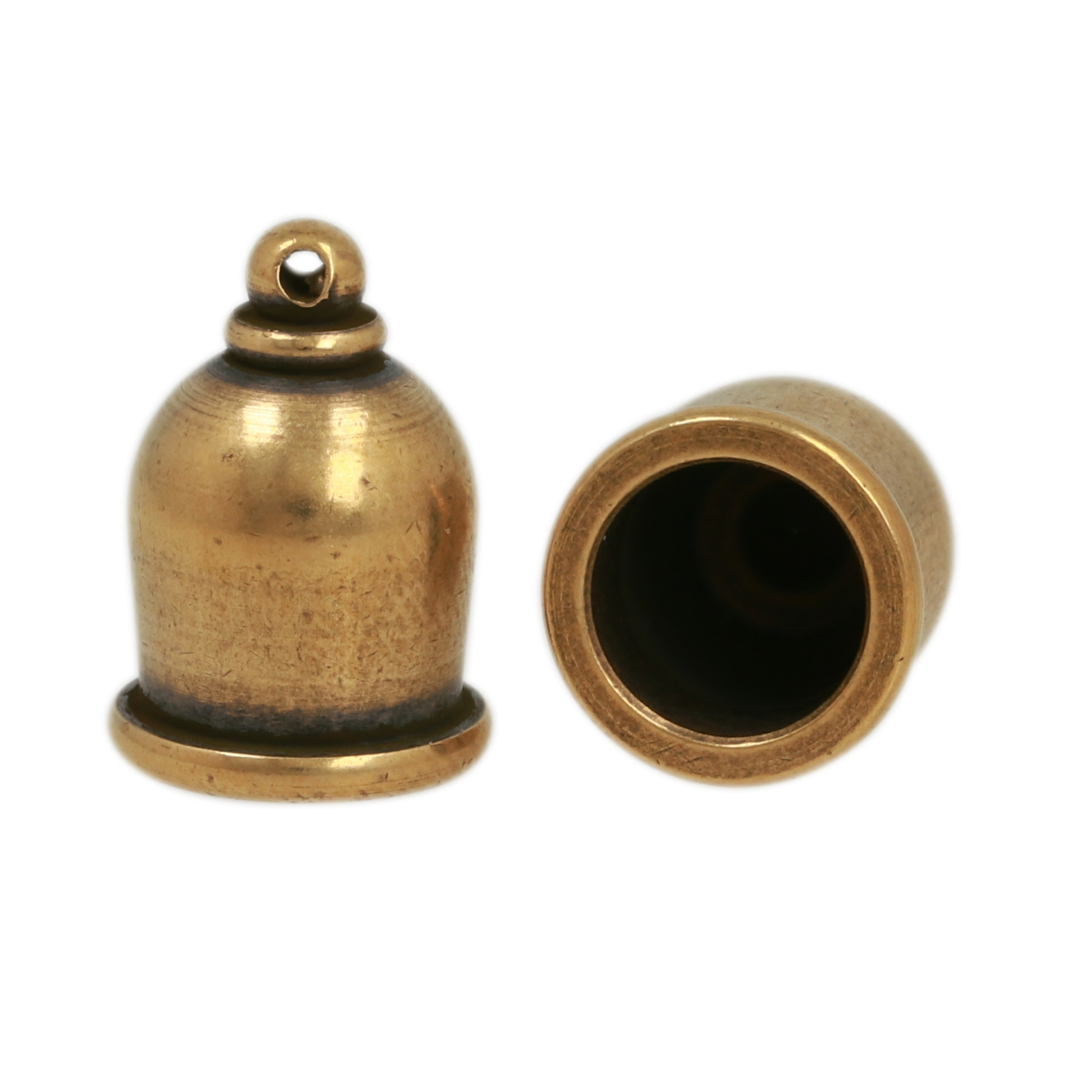 antique brass plated crimp end 16x10mm (width 8mm ) | 1pc